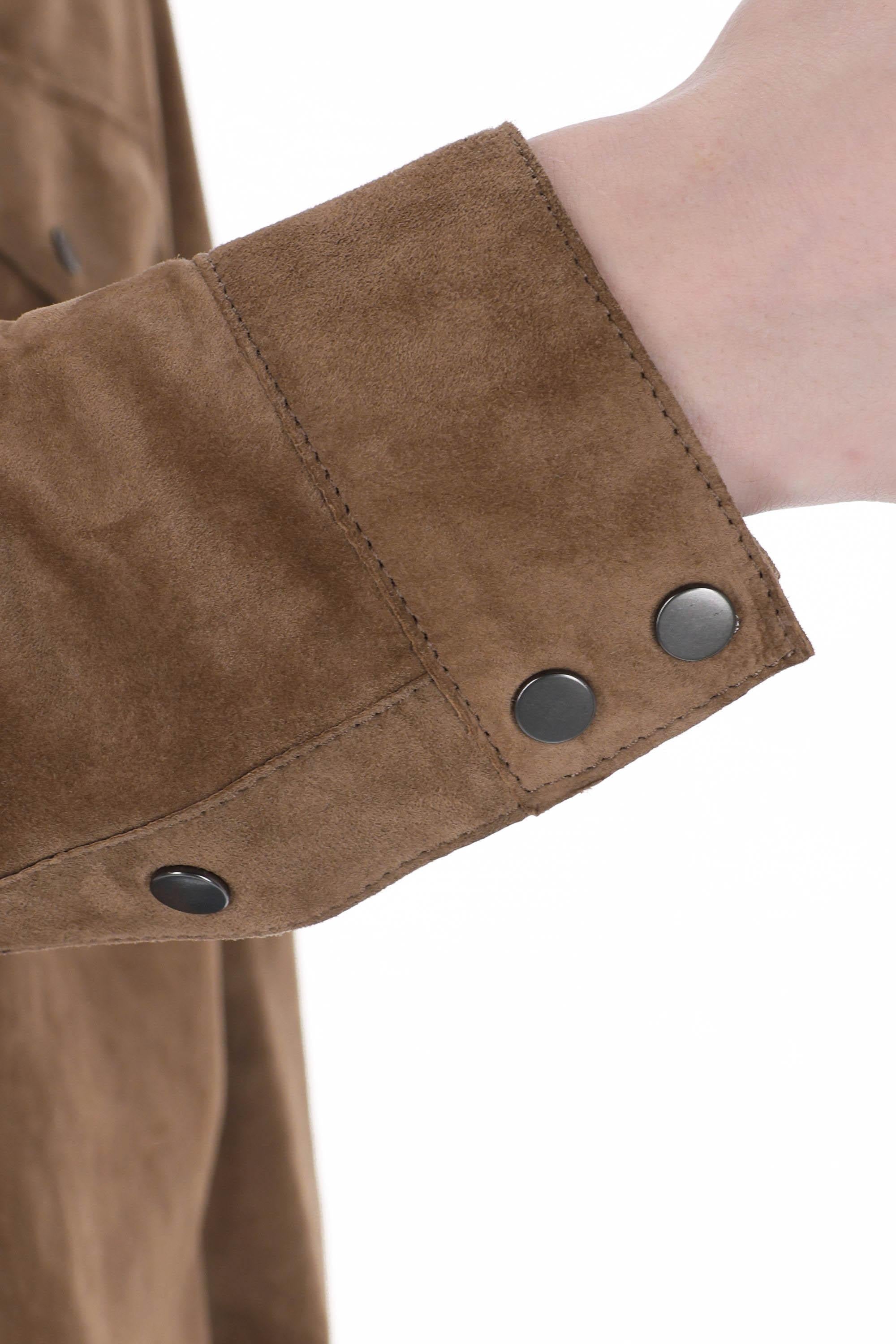Salvatore Santoro Overshirt superlight in camoscio 48571-U COOKIE 