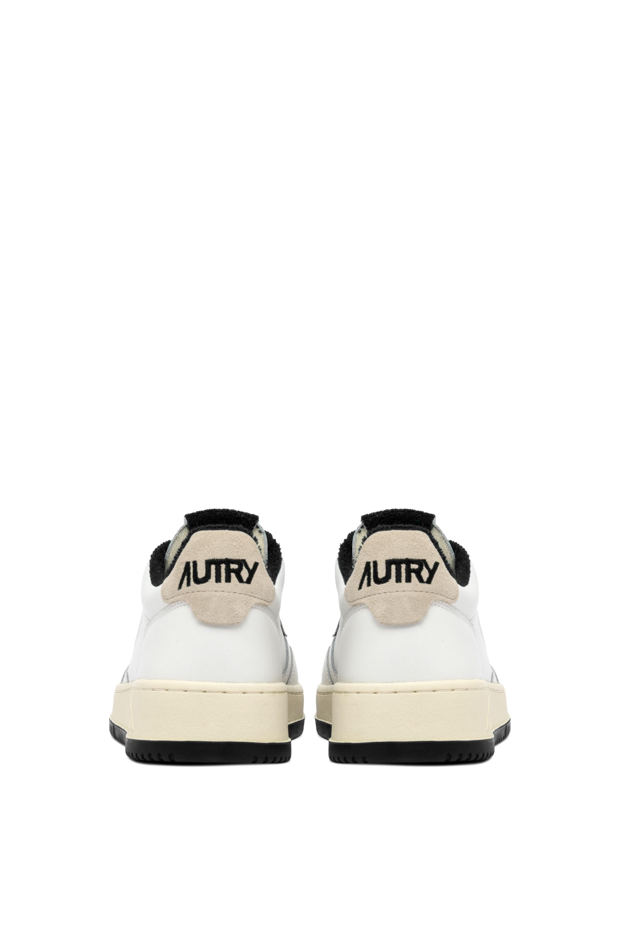 Sneaker donna Medalist in pelle con dettagli in spugna nero AULW VS08 WHT/BLK Autry 
