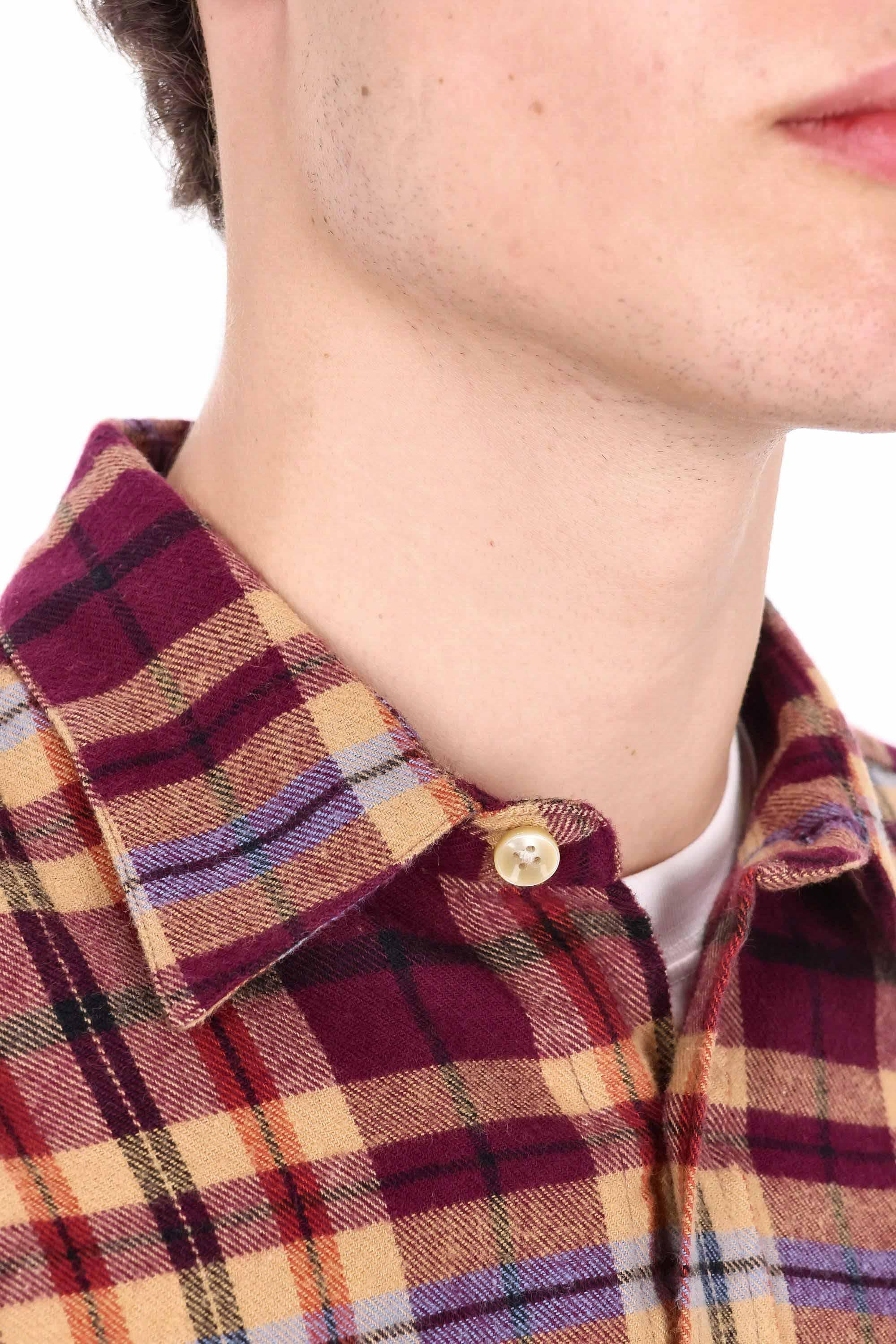 Portuguese Flannel Camicia in flanella di cotone modello Ruiva 067 MLTCLR 