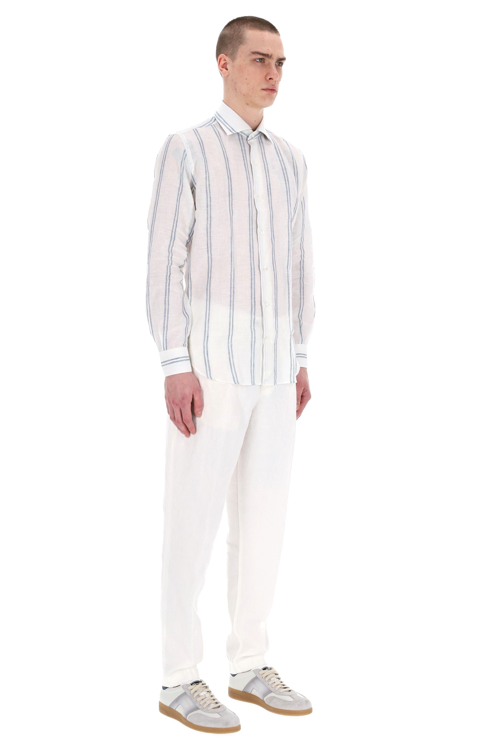 Eleventy Camicia bacchetta special in lino K75CAMH03 TES0K159 01-08 