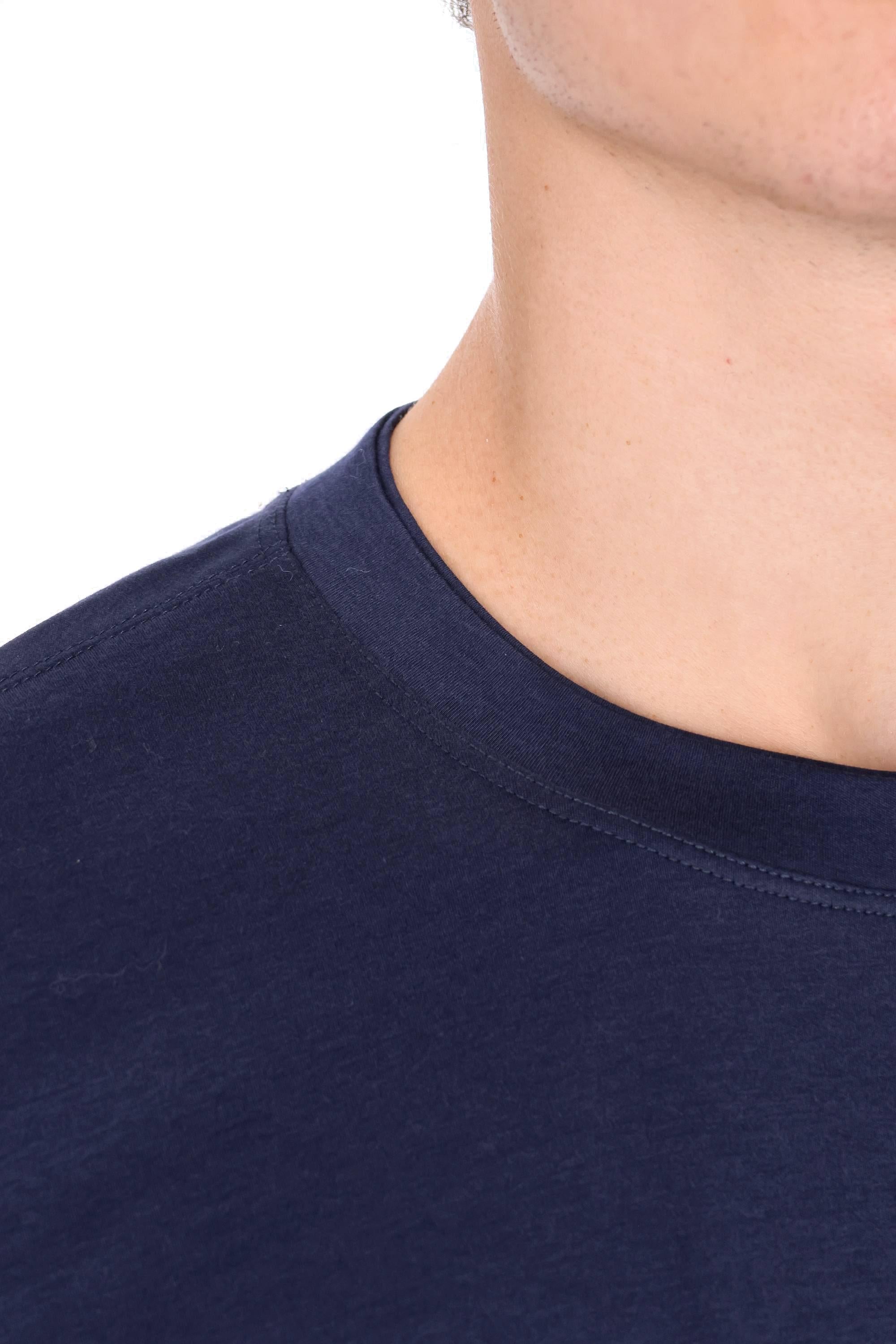 Eleventy T-shirt in cotone con doppi profili tono su tono X75TSHK19 TES0K035 11 