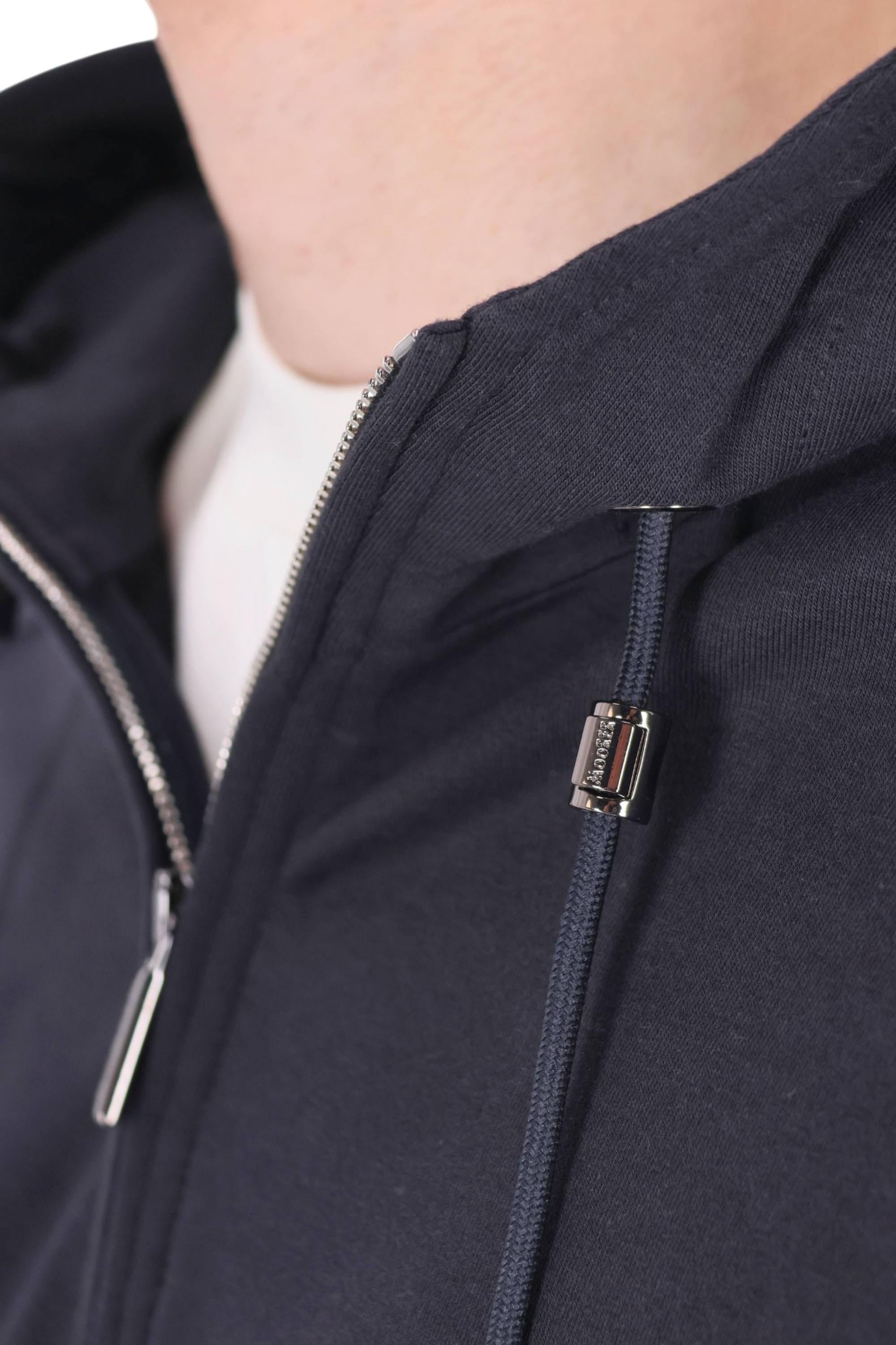 Moorer Felpa coordinata con pantalone in jersey di cotone NORCIA TUTA-RAF BLU NAVY 
