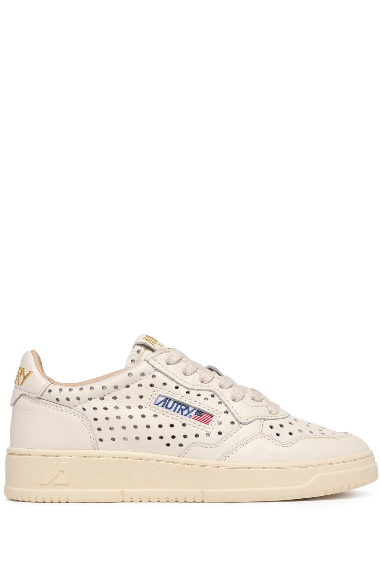 Autry Sneaker donna Medalist in pelle traforata AULW FA04 CREAM 