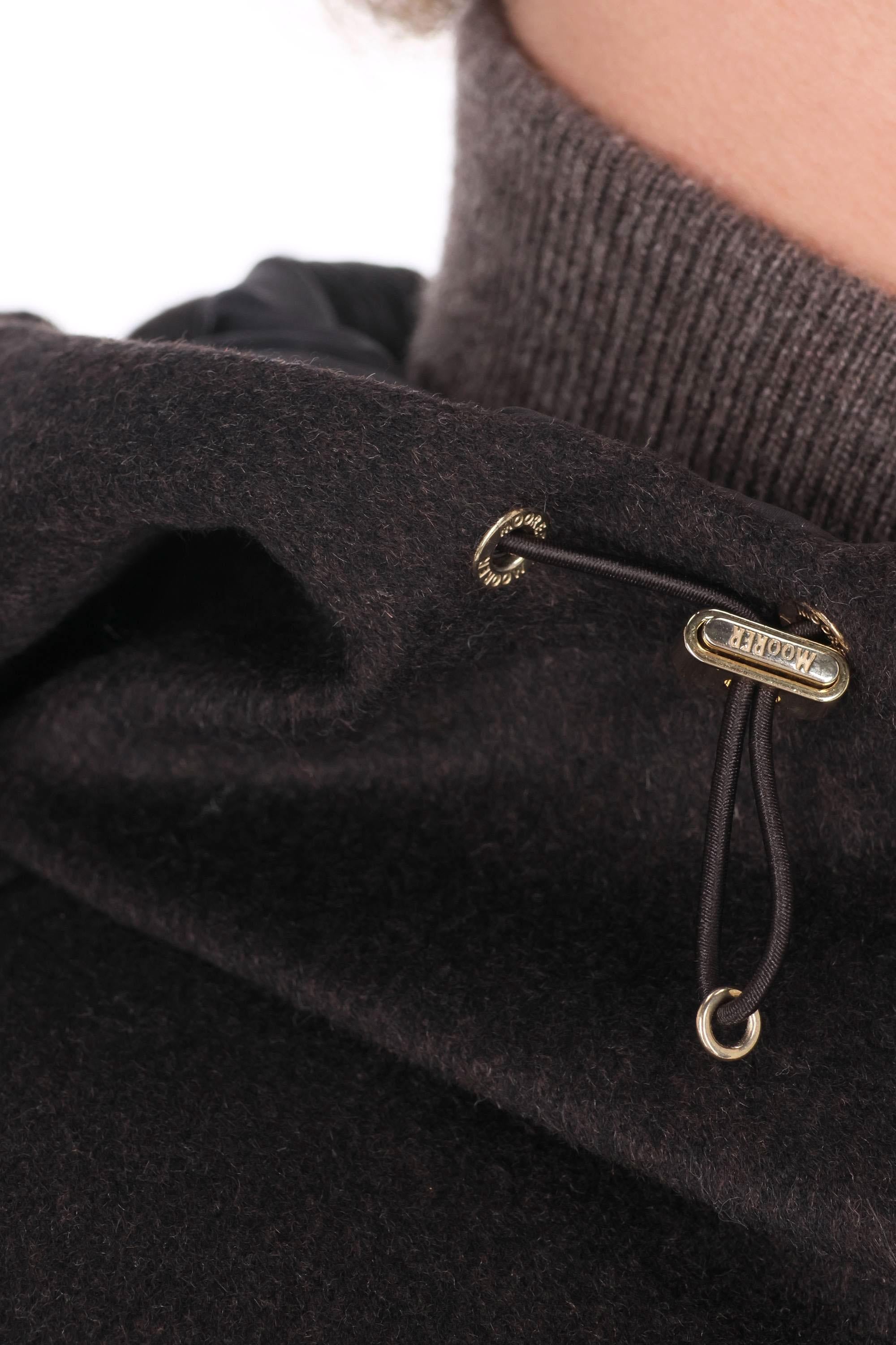 Moorer Giubbotto bomber in baby cashmere imbottito in piuma BRIGNO-BAB U0202 