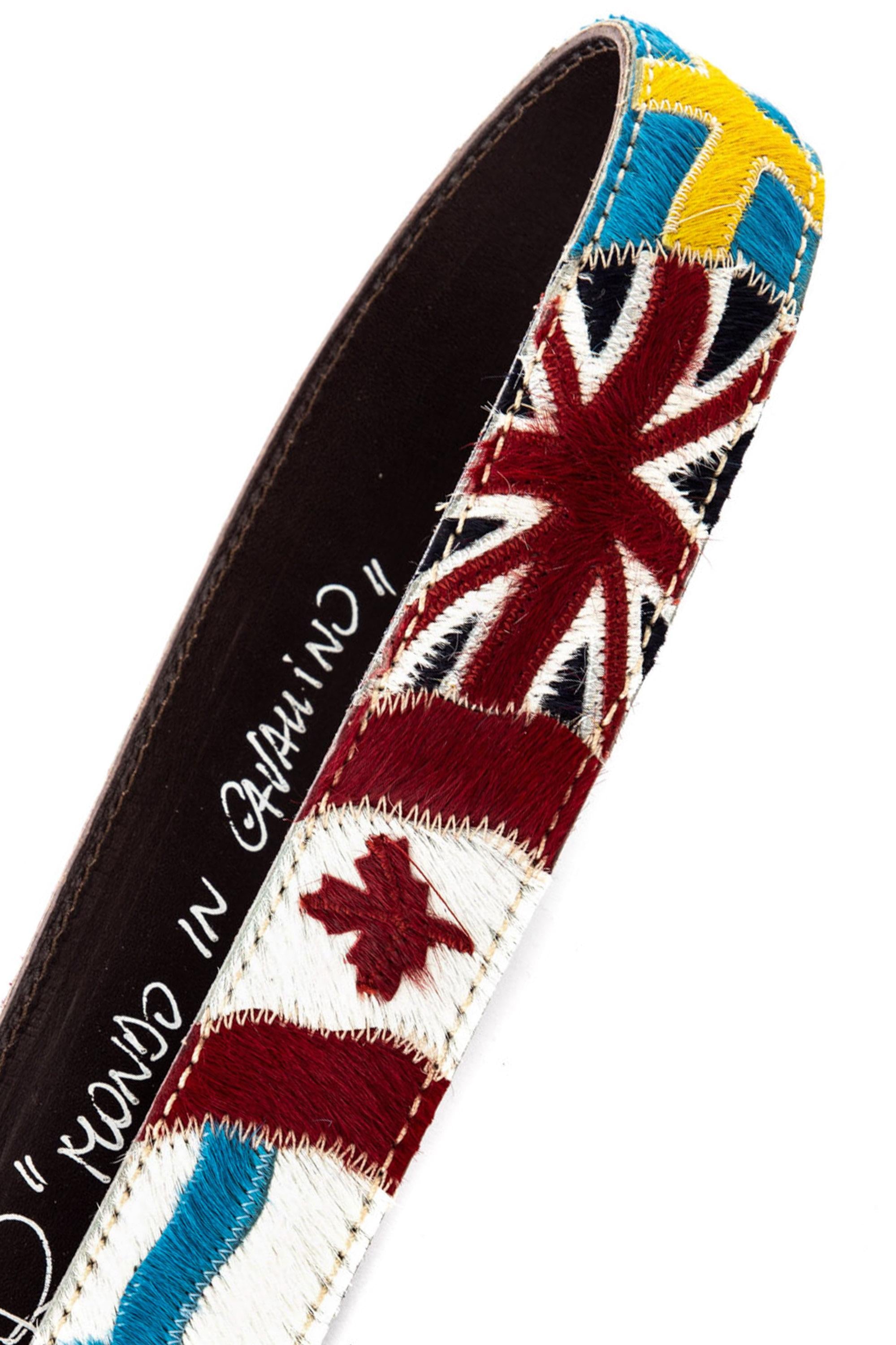 Artigianato Italiano Cintura artigianale "Bandiere Cavallino" MONDO IN CAVALLINO MLTCLR 