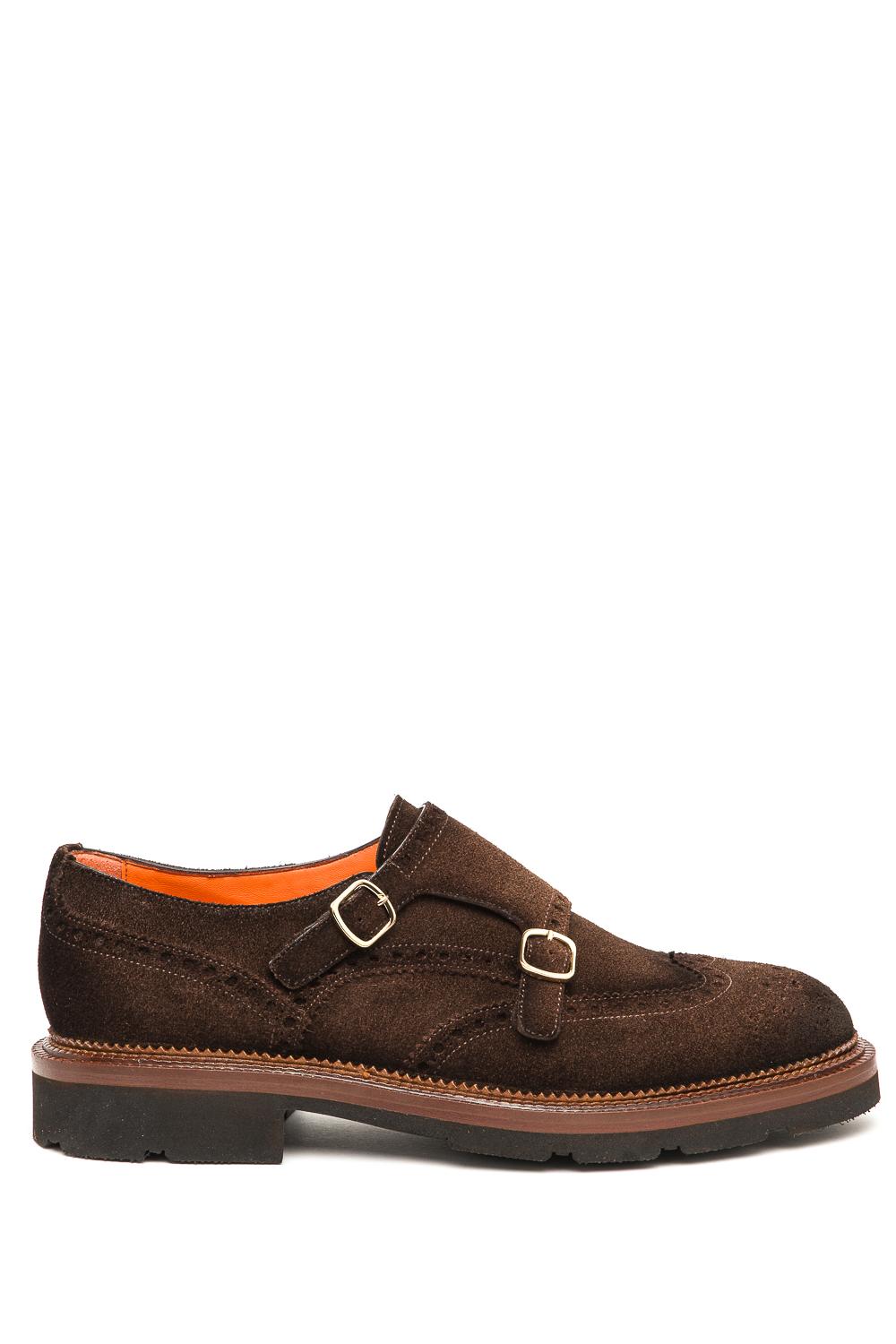Santoni Scarpa doppia fibbia in camoscio MCC019160JL4GRVR T50 