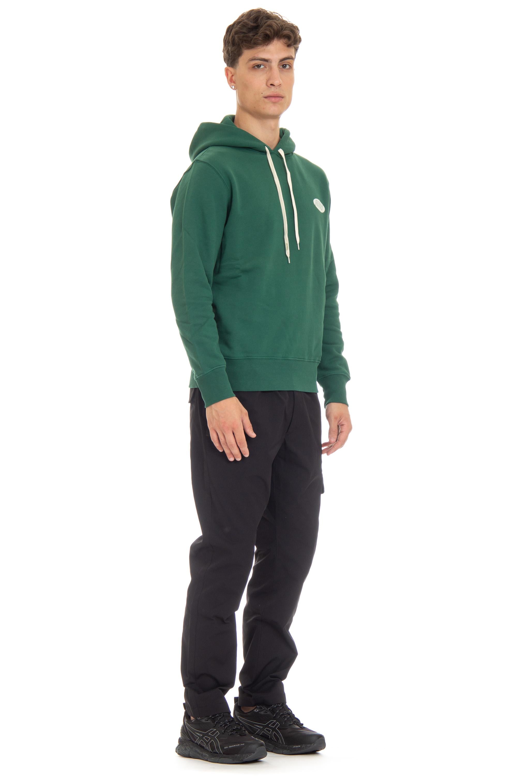Autry Felpa in cotone con logo e cappuccio HOPM 02JV JERSEY GREEN 