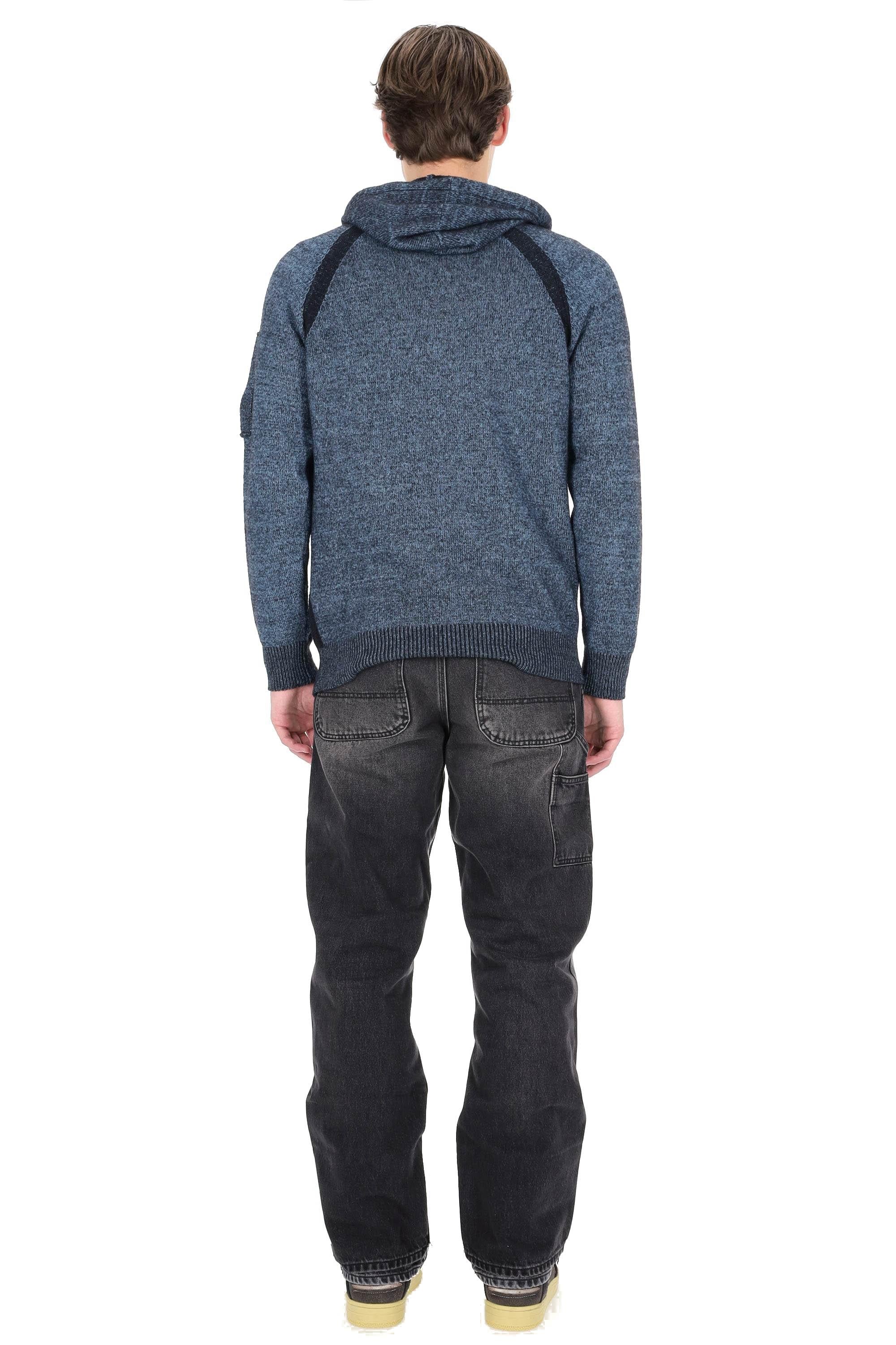 CP Company Maglia-felpa in lana moulinè con cappuccio MKN254A00-6170A 815 