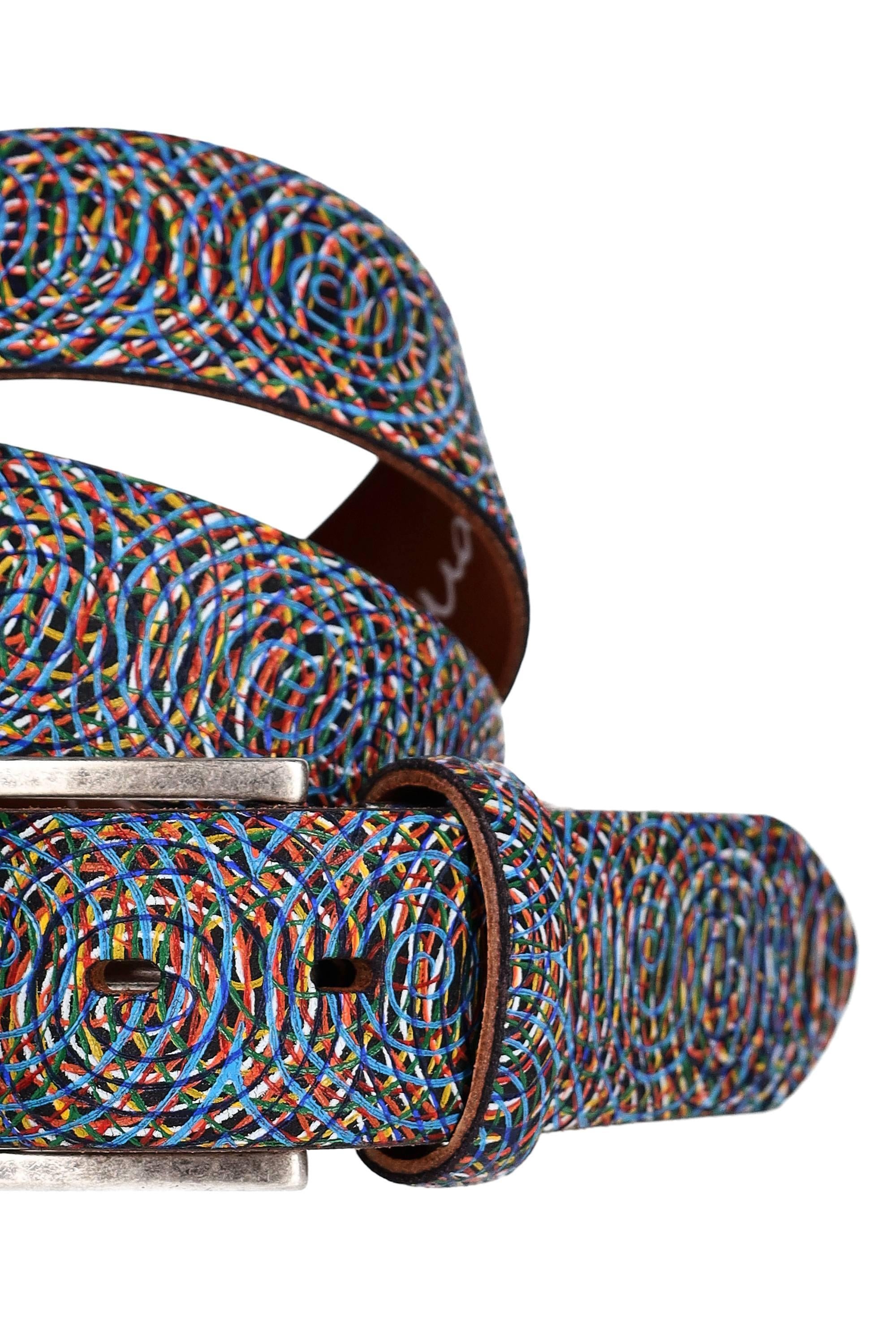 Artigianato Italiano Cintura artigianale in pelle multicolor "Arcobaleno" ARCOBALENO MLTCLR 