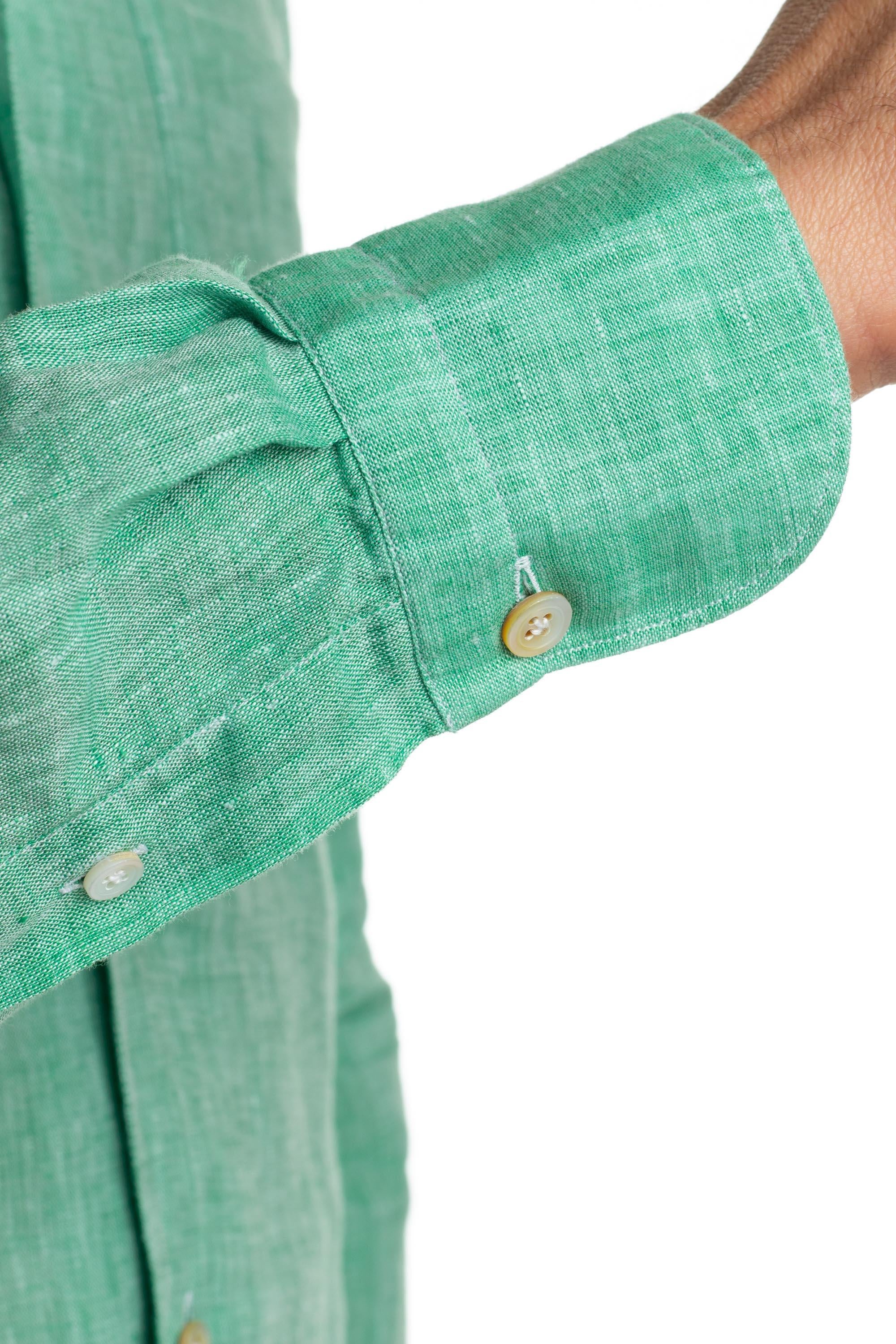 Finamore Camicia in lino con collo paramontura 046098-P4055 03 