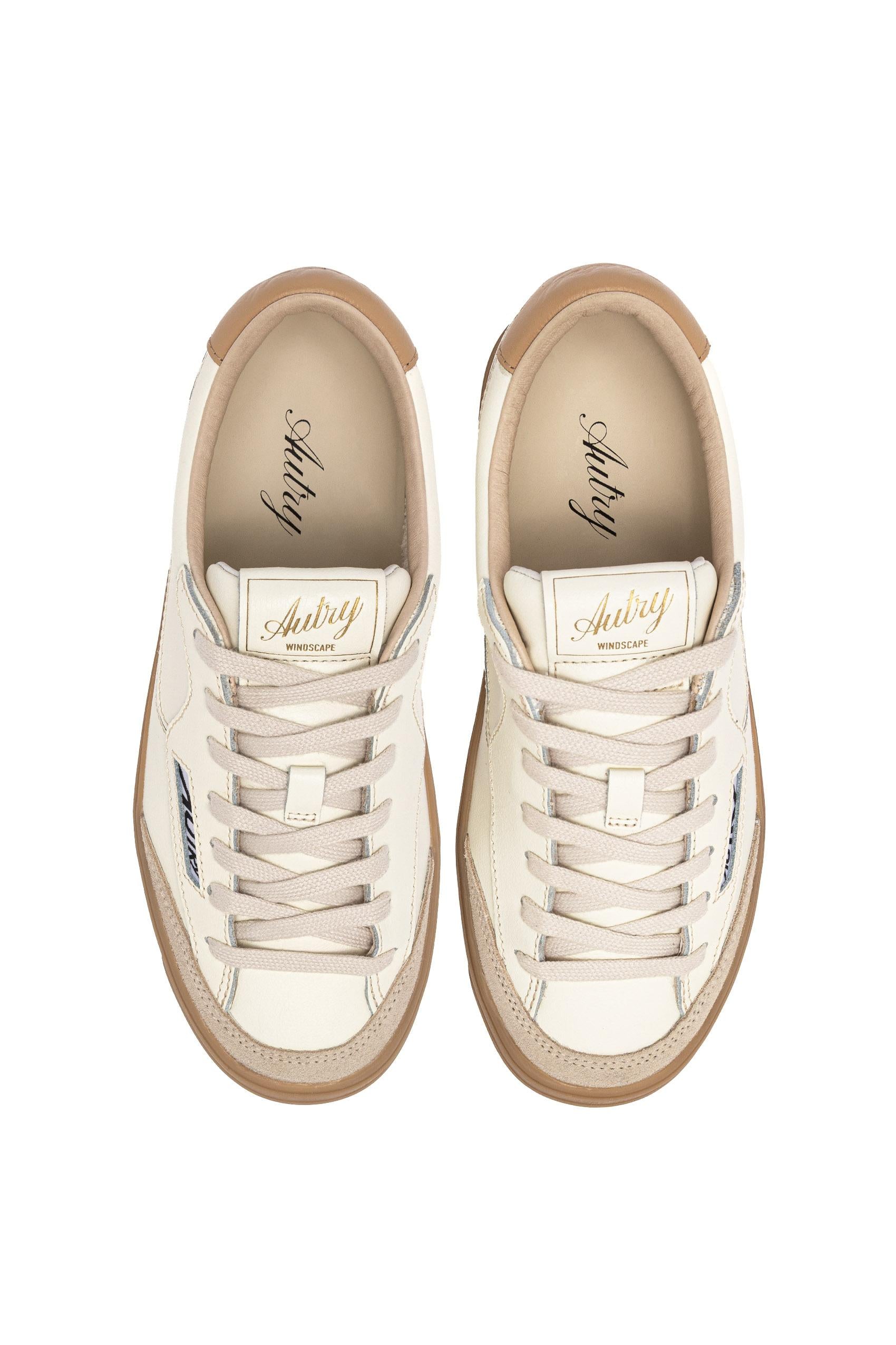 Autry Sneaker Windscape in pelle con talloncino nocciola SCLM UK08 MARSH/TAN 