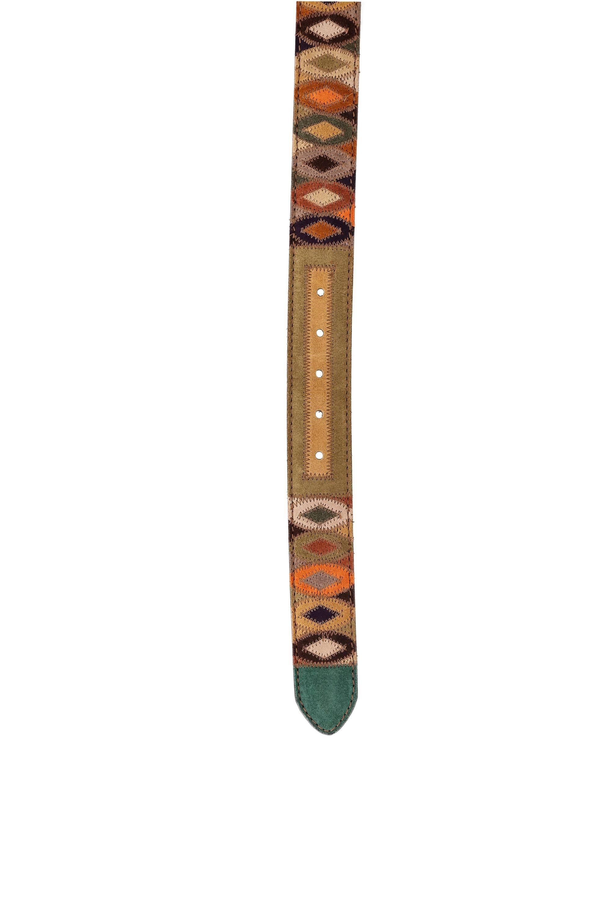 Artigianato Italiano Cintura artigianale in camoscio "Rombi" ROMBI CAMOSCIO/L MLTCLR 