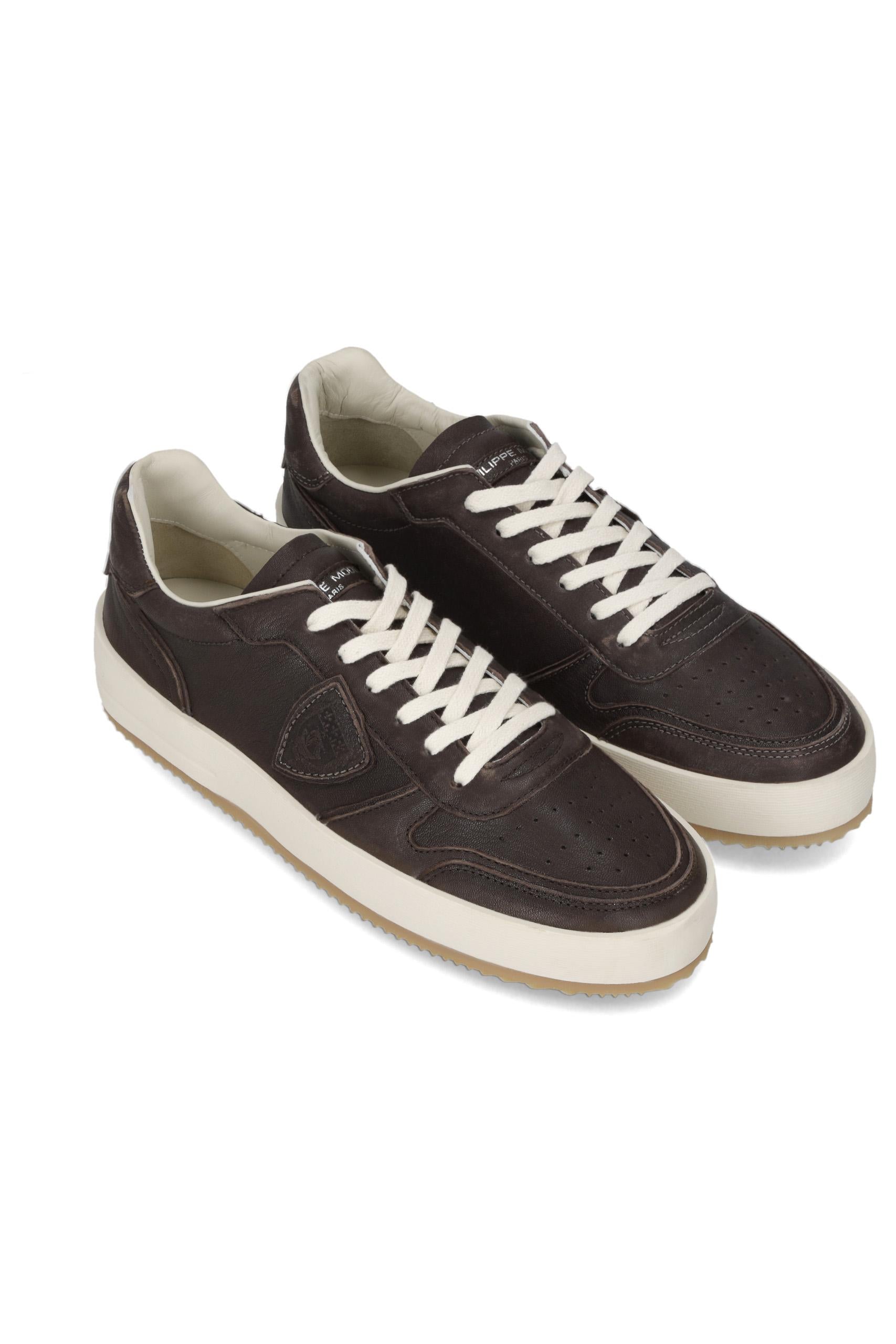 Sneaker in pelle marrone modello Nice VNLU NICE/5 WW01 Philippe Model 