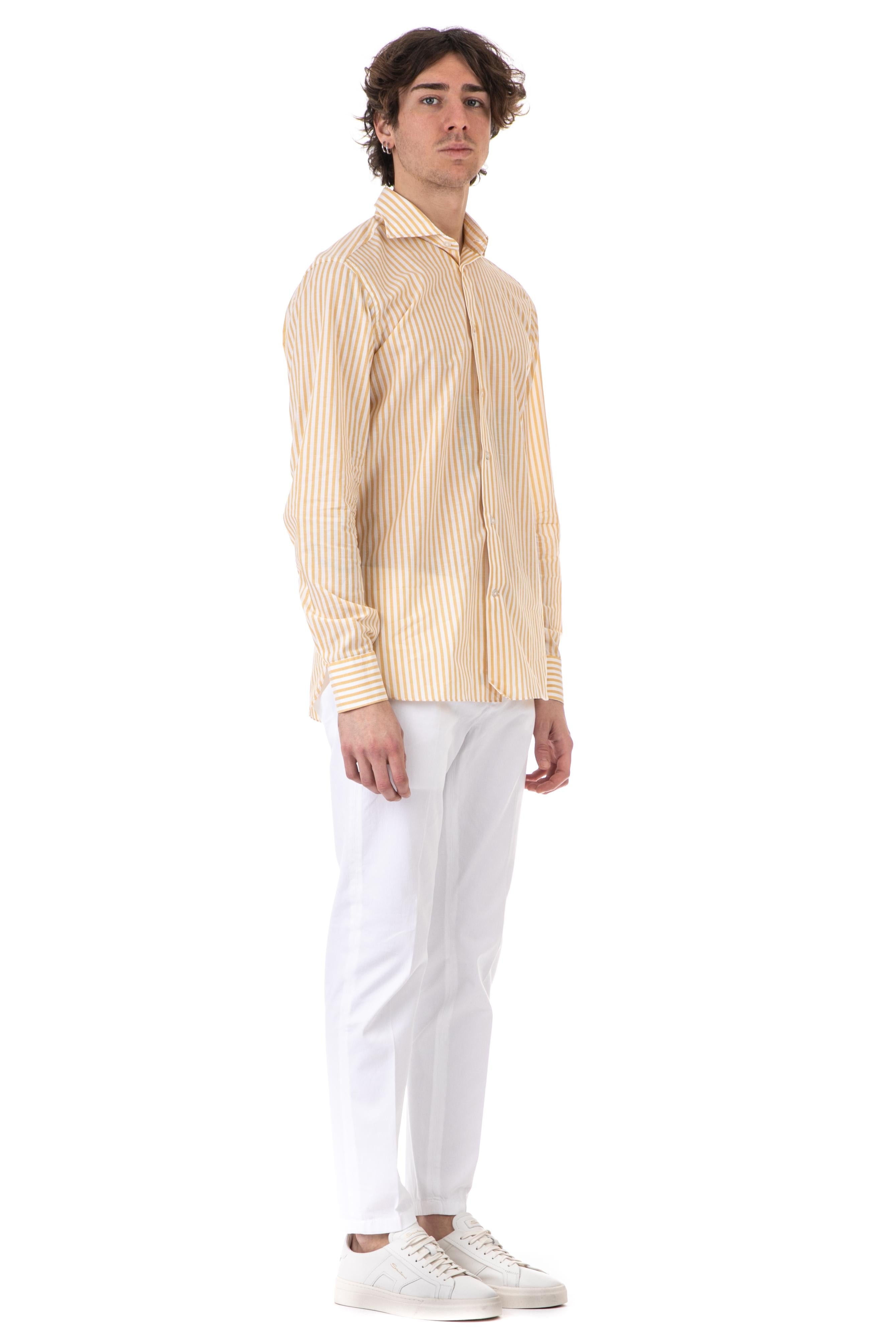 Borriello Camicia bacchettata in cotone fiammato 16033 1 