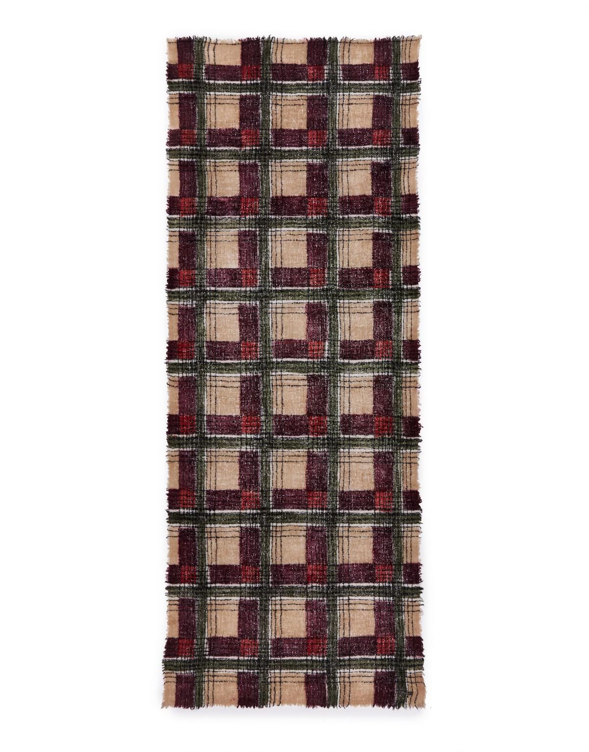 Faliero Sarti Sciarpa in lana-cashmere fantasia check mod. Moro 2036 MORO 97500 