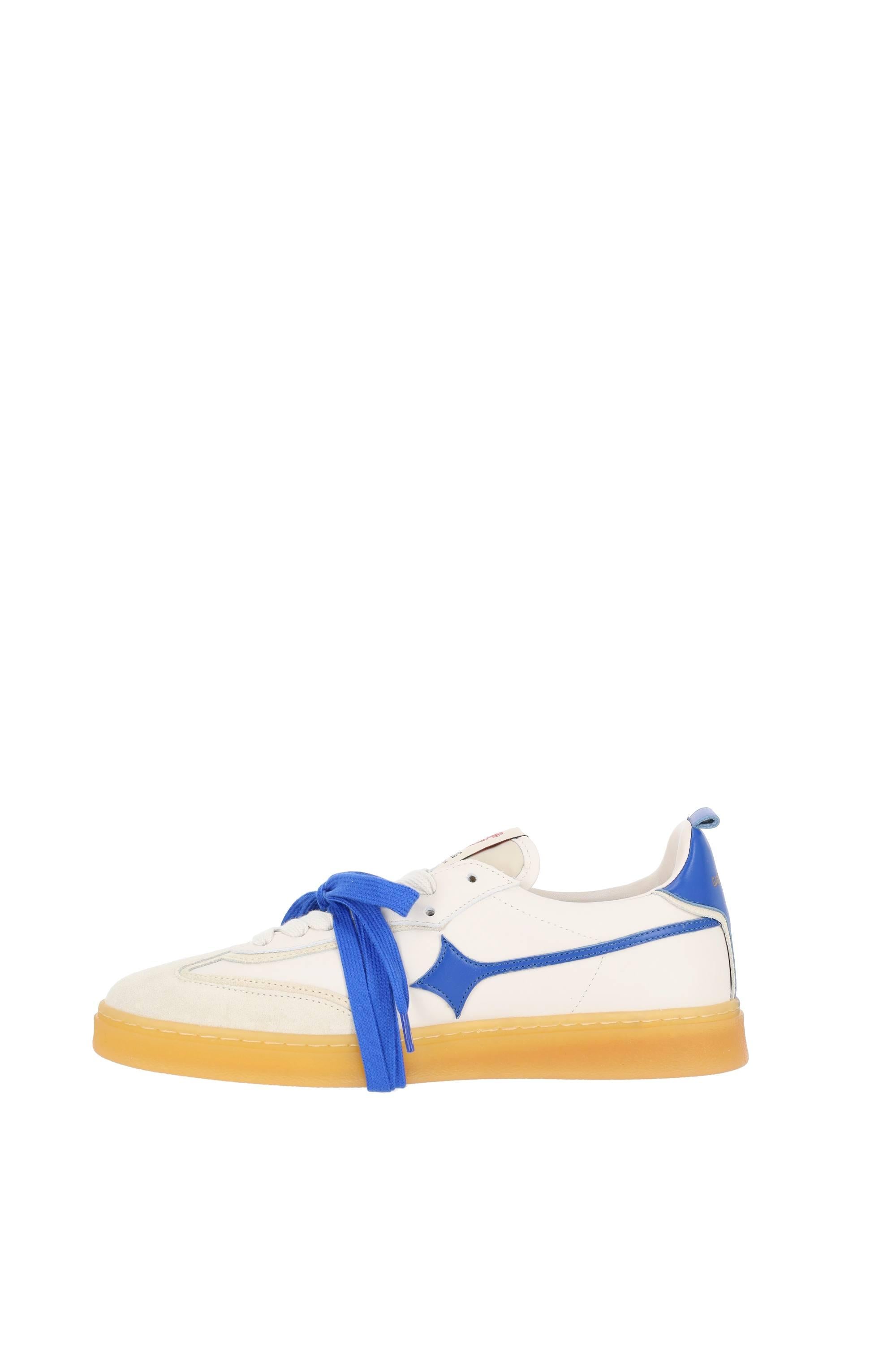 Garden of God Sneaker in pelle e camoscio con dettagli blu china mod. Earth EARTH/3 OFFWHITE/COBALTO 