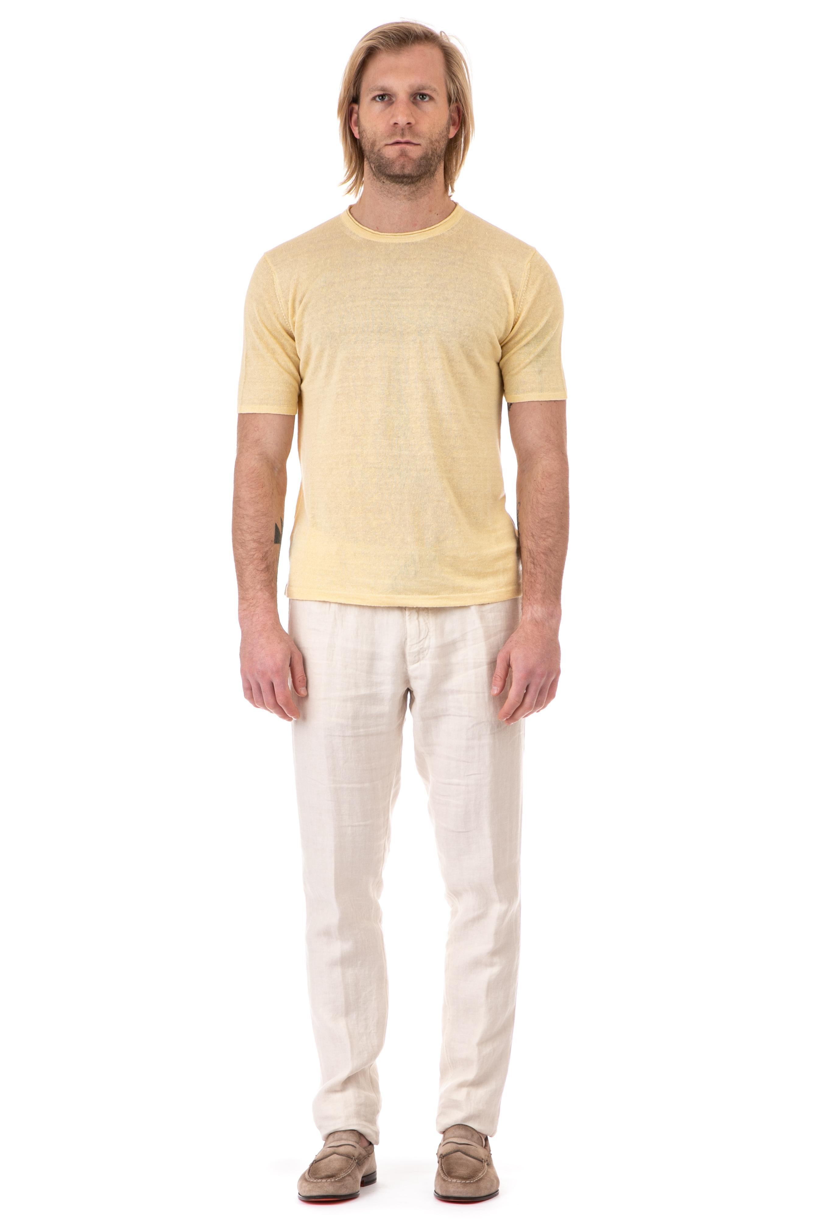 T-shirt in lino RN20021 43 Roberto Collina 