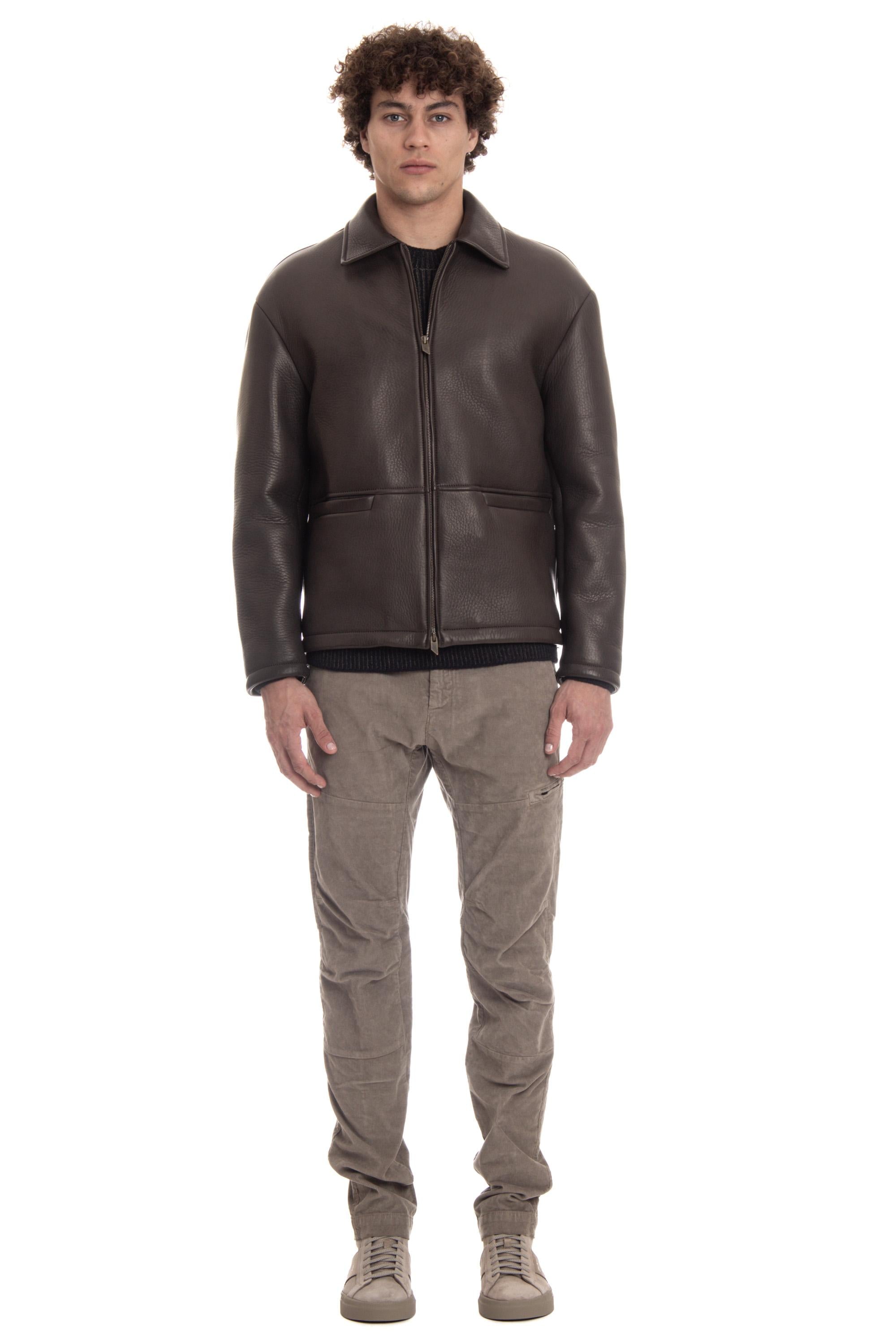Salvatore Santoro Work jacket in nappa guanteria 47532-U T.MORO 