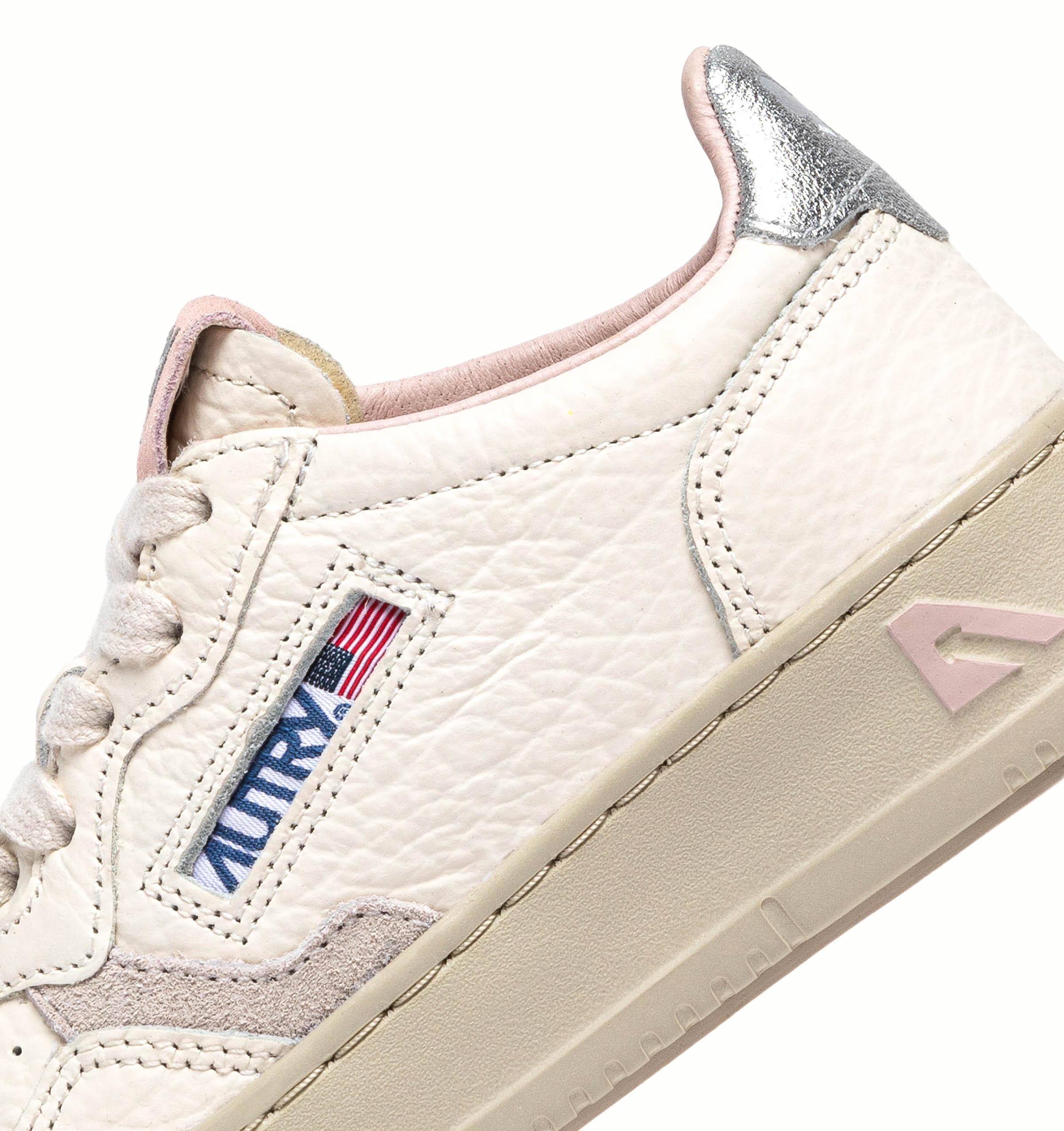 Sneaker bambino in pelle elephant talloncino argento KULK NU08 SILV/SAND/MAR Autry 