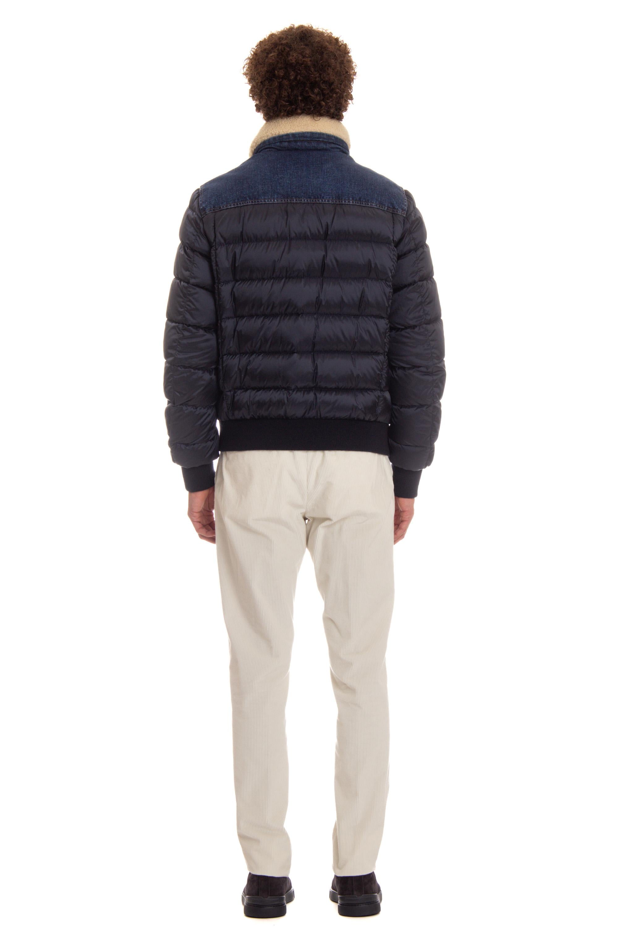 Moorer Piumino con dettagli in denim mod. Fantoni-104S FANTONI 104S BLU 