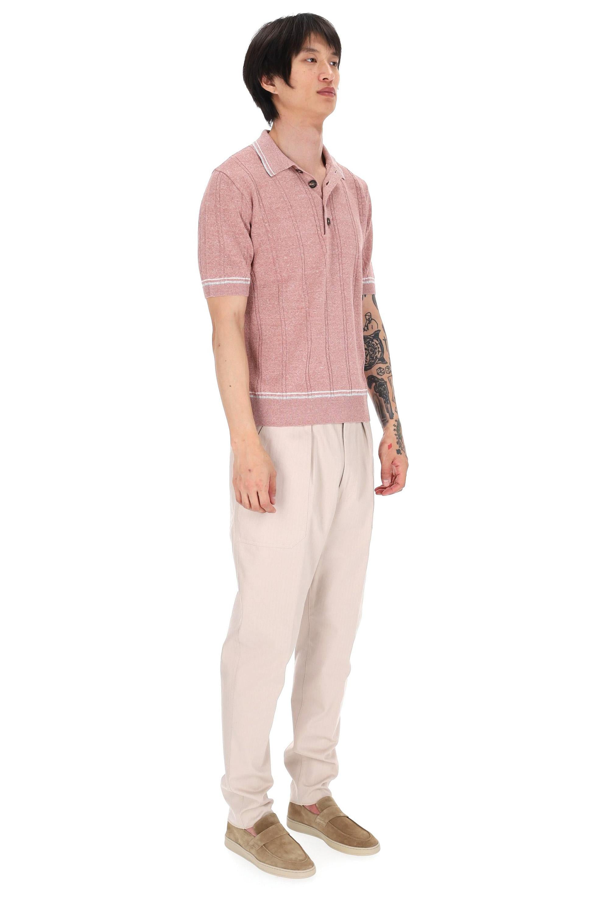 Eleventy Polo a trecce in lino-cotone M76MAGM42 MAG0M018/2 991301 