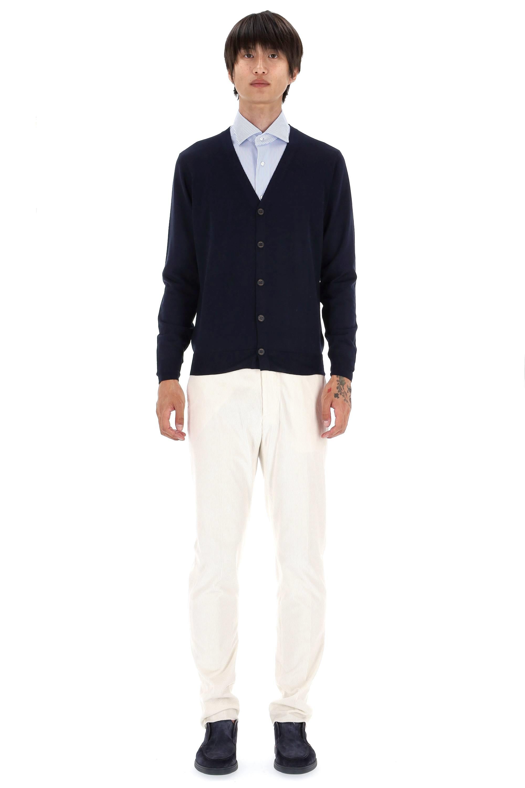 Cardigan in lana extrafine super 140's D0D109L-2 790 Drumohr 