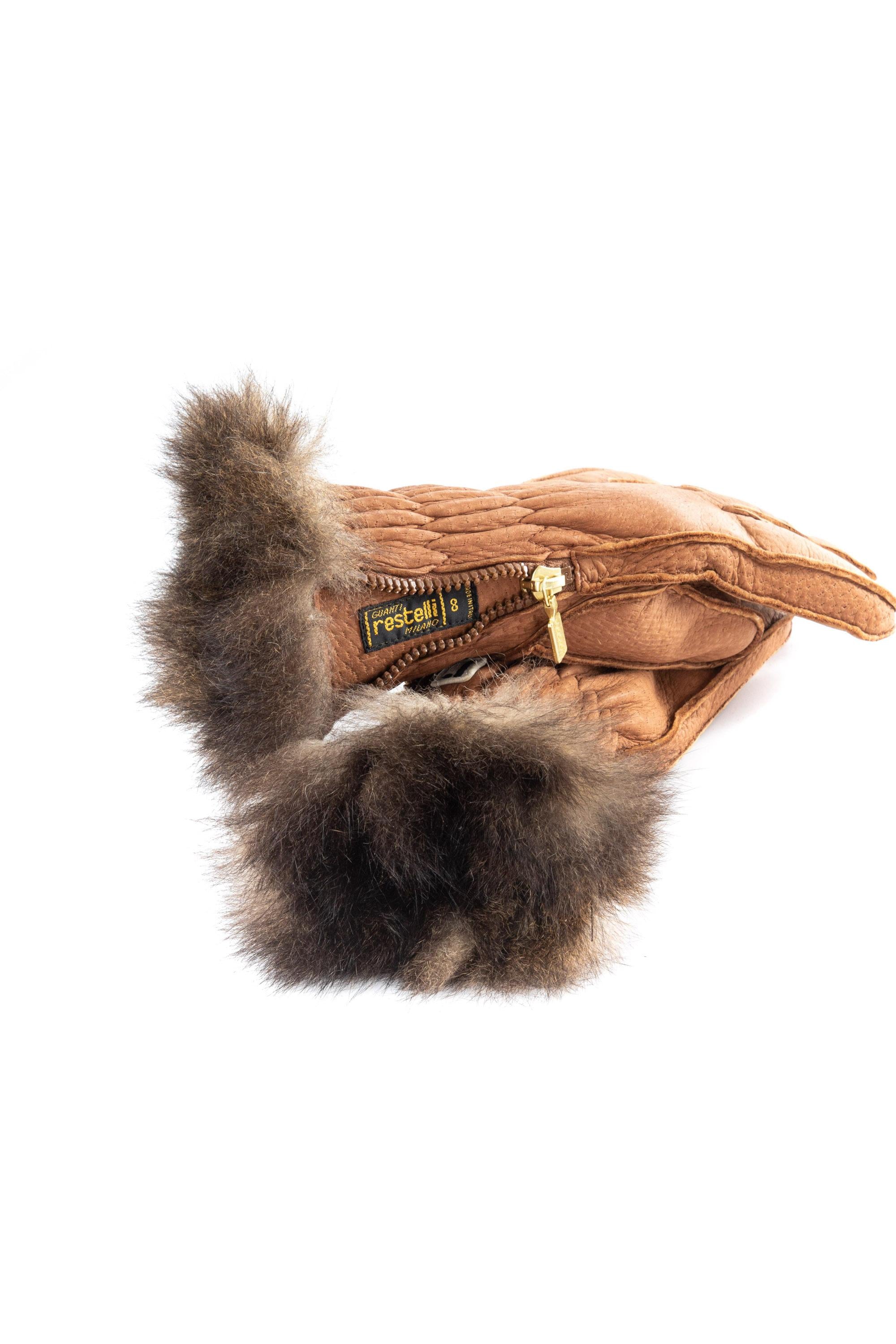 Restelli Guanto in peccary con interno in opossum 269/PO MAR 