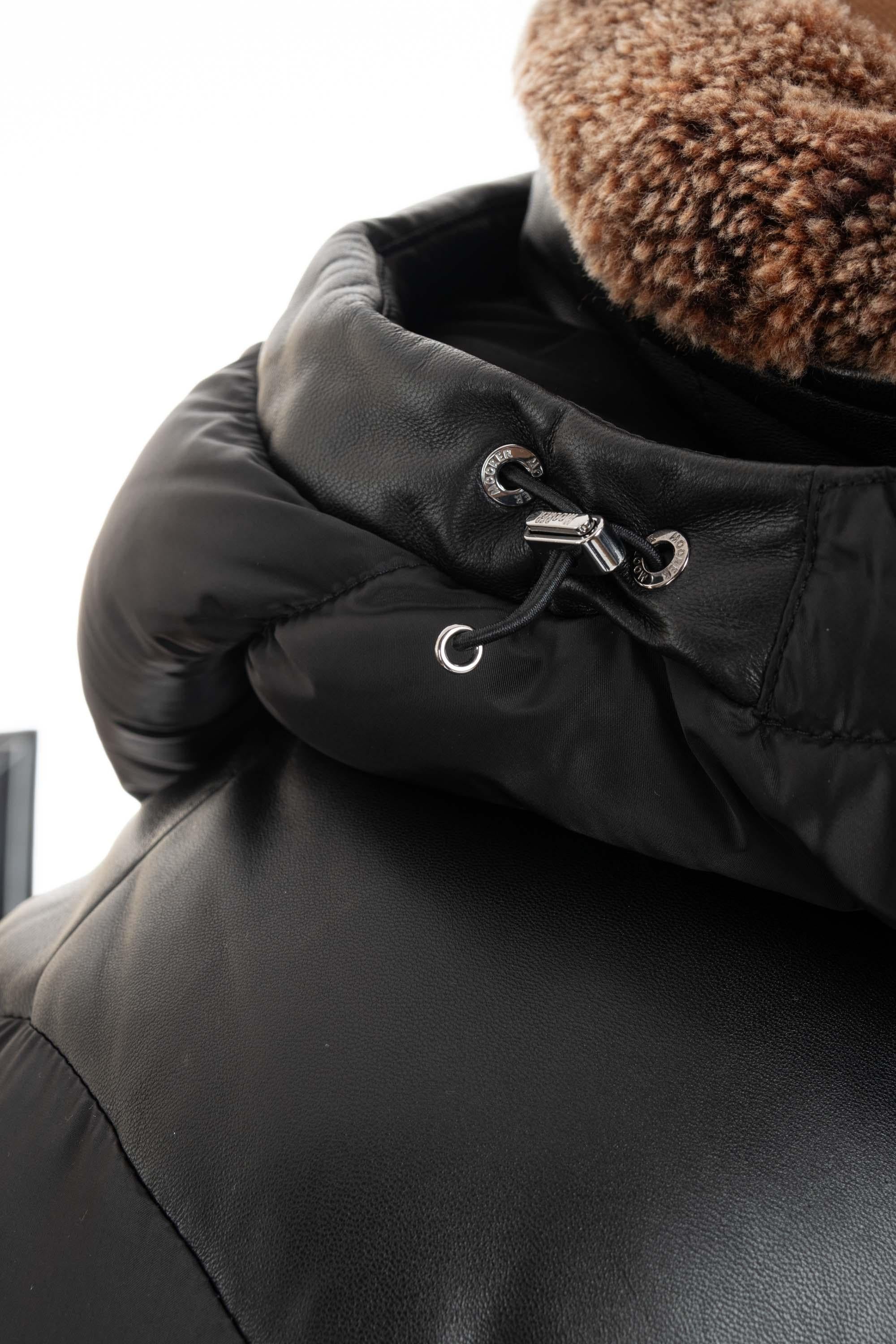Bomber in nylon e pelle modello Alarick-Peh ALARICK-PEH NERO Moorer 