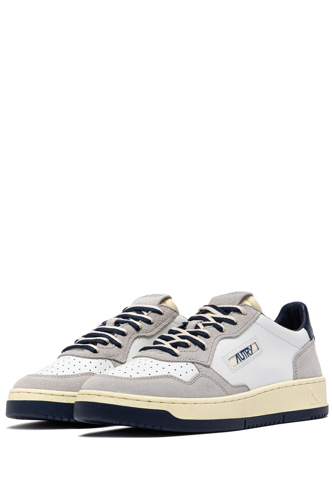 Autry Sneaker Medalist in pelle e camoscio lacci bicolor AULM BW04 WHT/VAPOR 