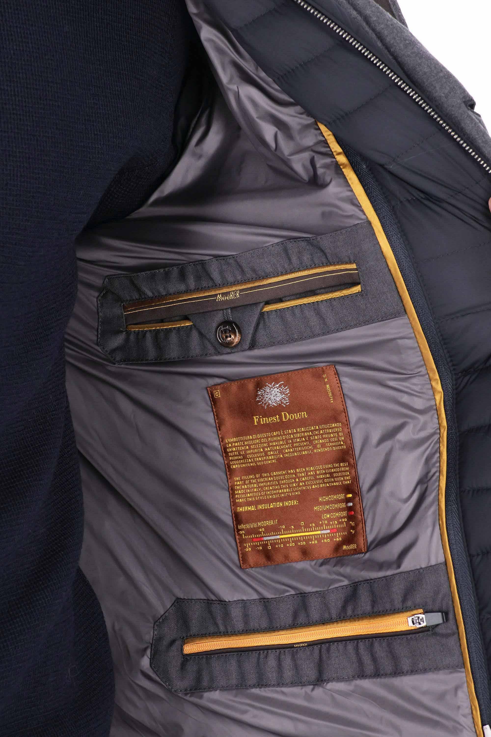 Moorer Piumino lungo con zip e bottoni modello Calandri-Kn CALANDRI-KN U0402 