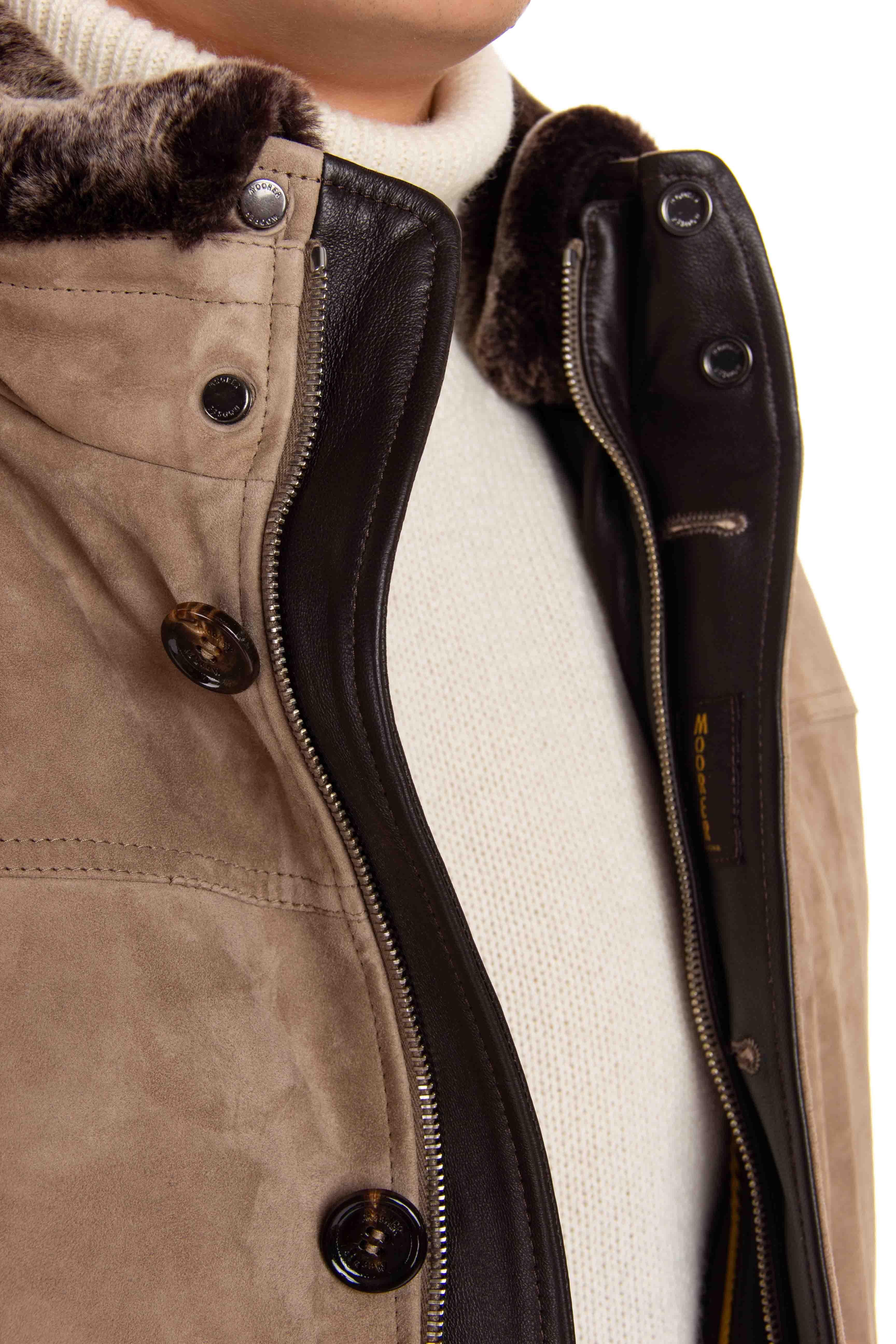 Piumino in camoscio modello Cleros-Ur CLEROS-UR BEIGE Moorer 