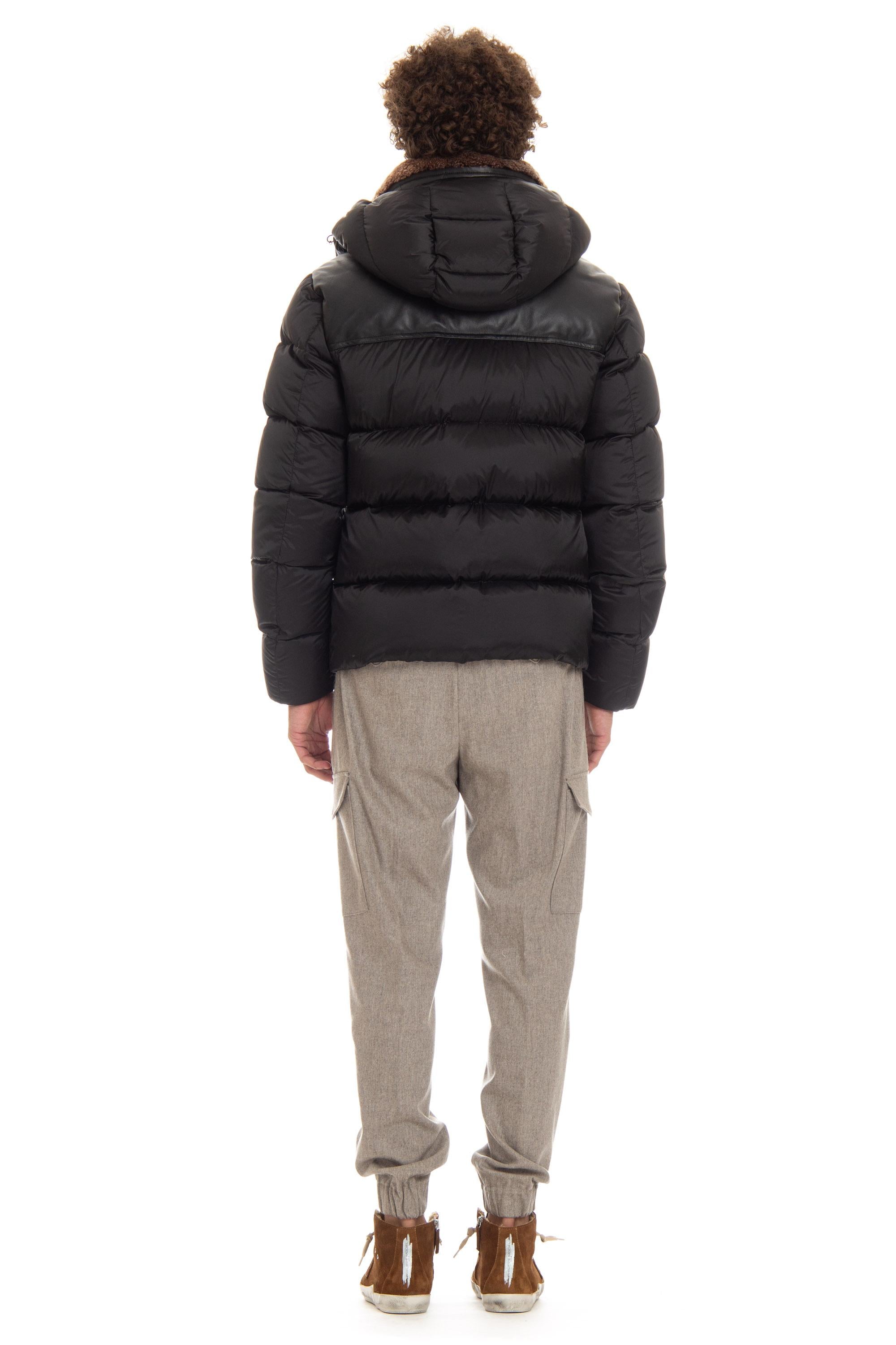Bomber in nylon e pelle modello Alarick-Peh ALARICK-PEH NERO Moorer 