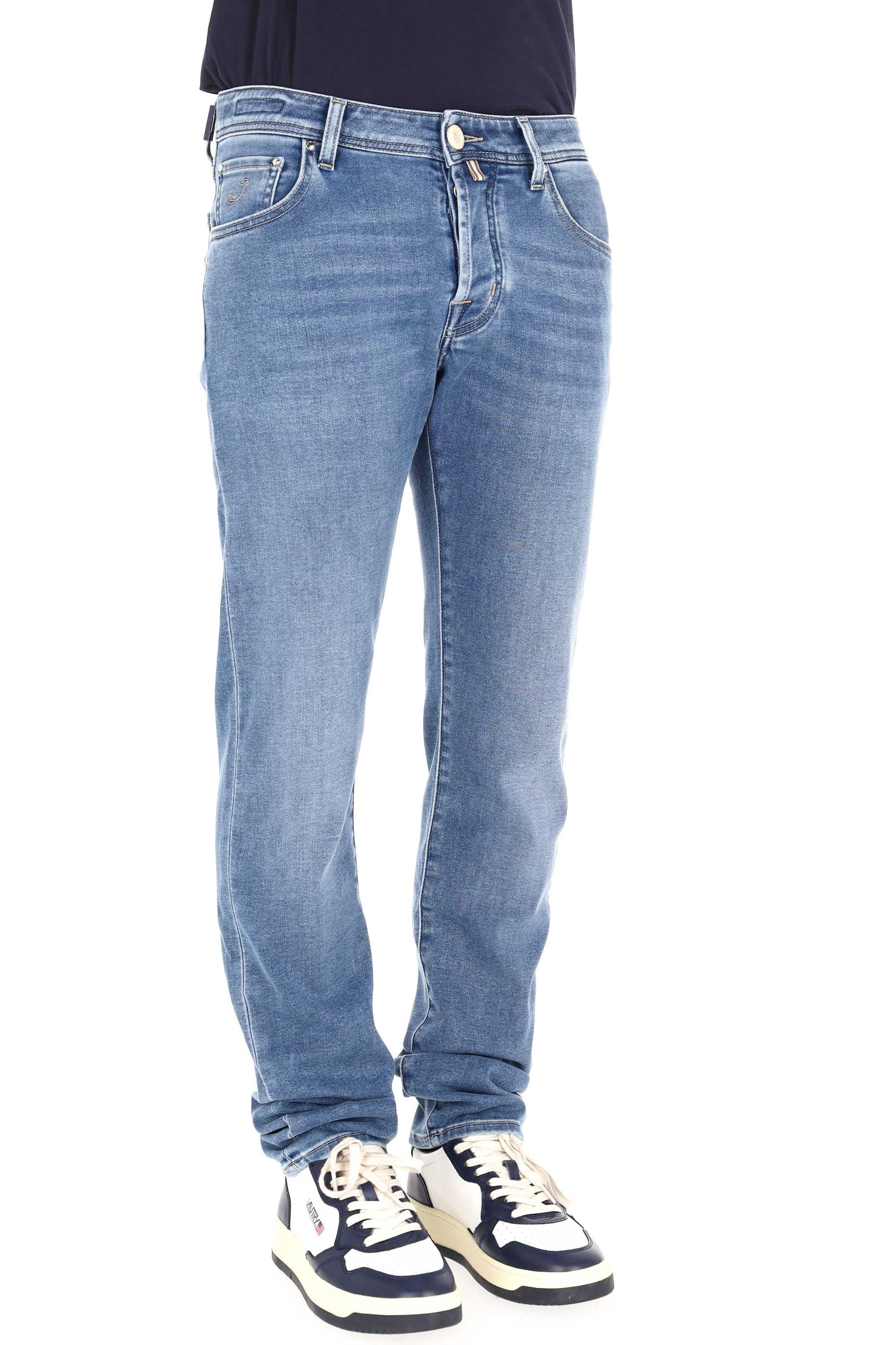 Jacob Cohen Jeans comfort etichetta beige in cavallino Nick Slim fit QE007-030-P0019 200D 