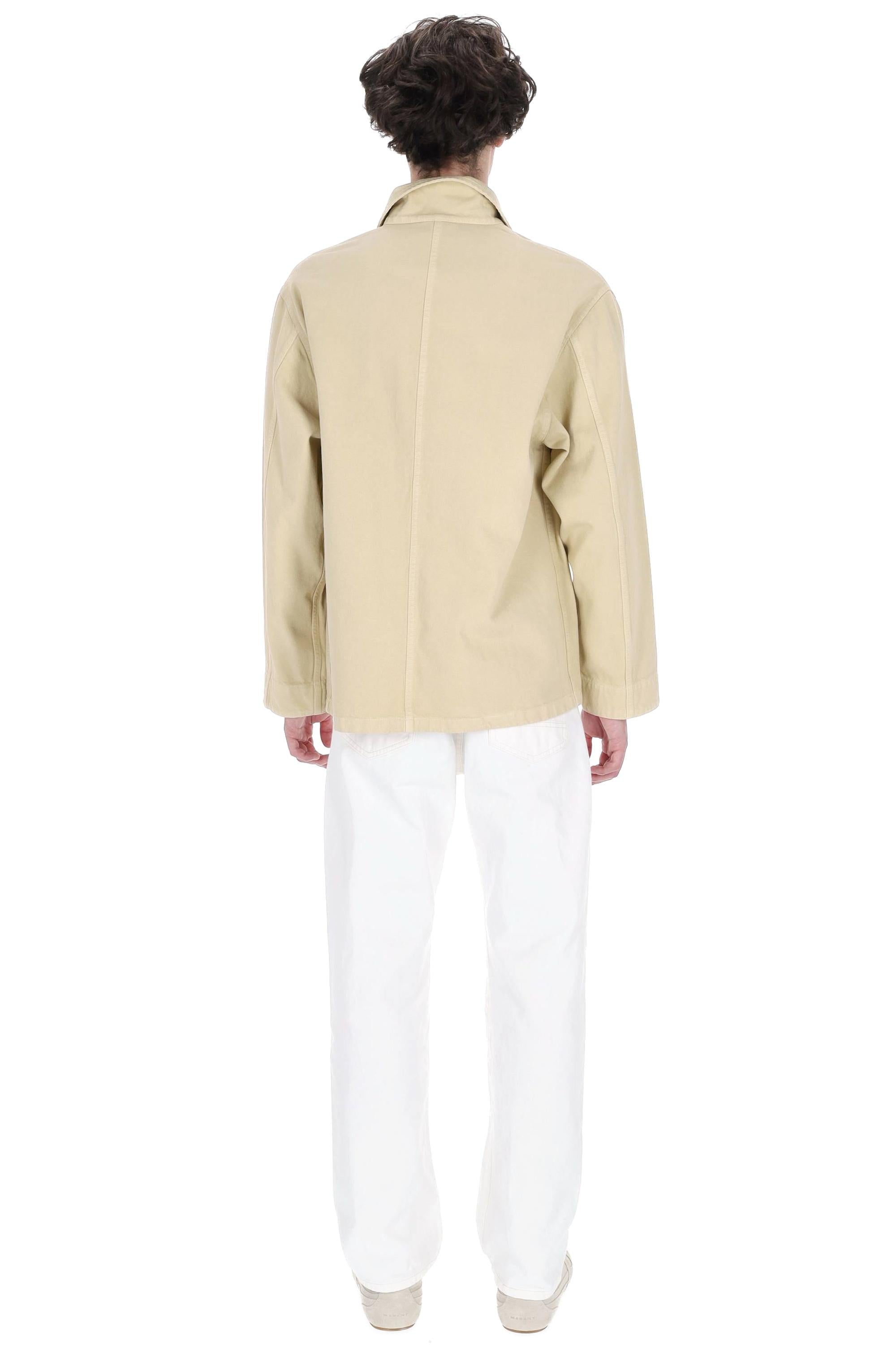 A.P.C. Overjacket multi tasche in cotone diagonale COGZV-H32002 BAG-SABLE 