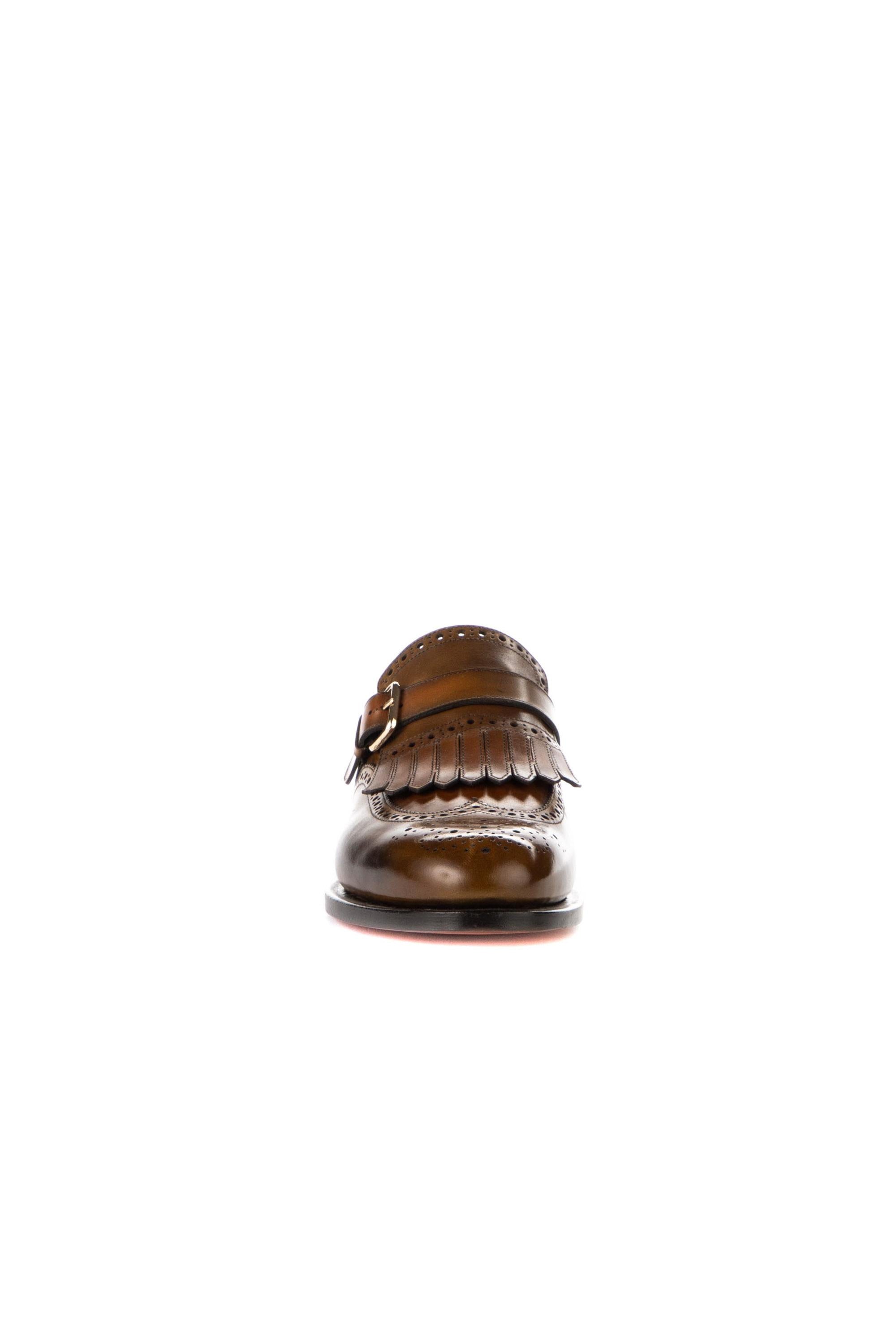 Santoni Scarpa in pelle monofibbia con frange MCCO13976MC3HNG CS53 