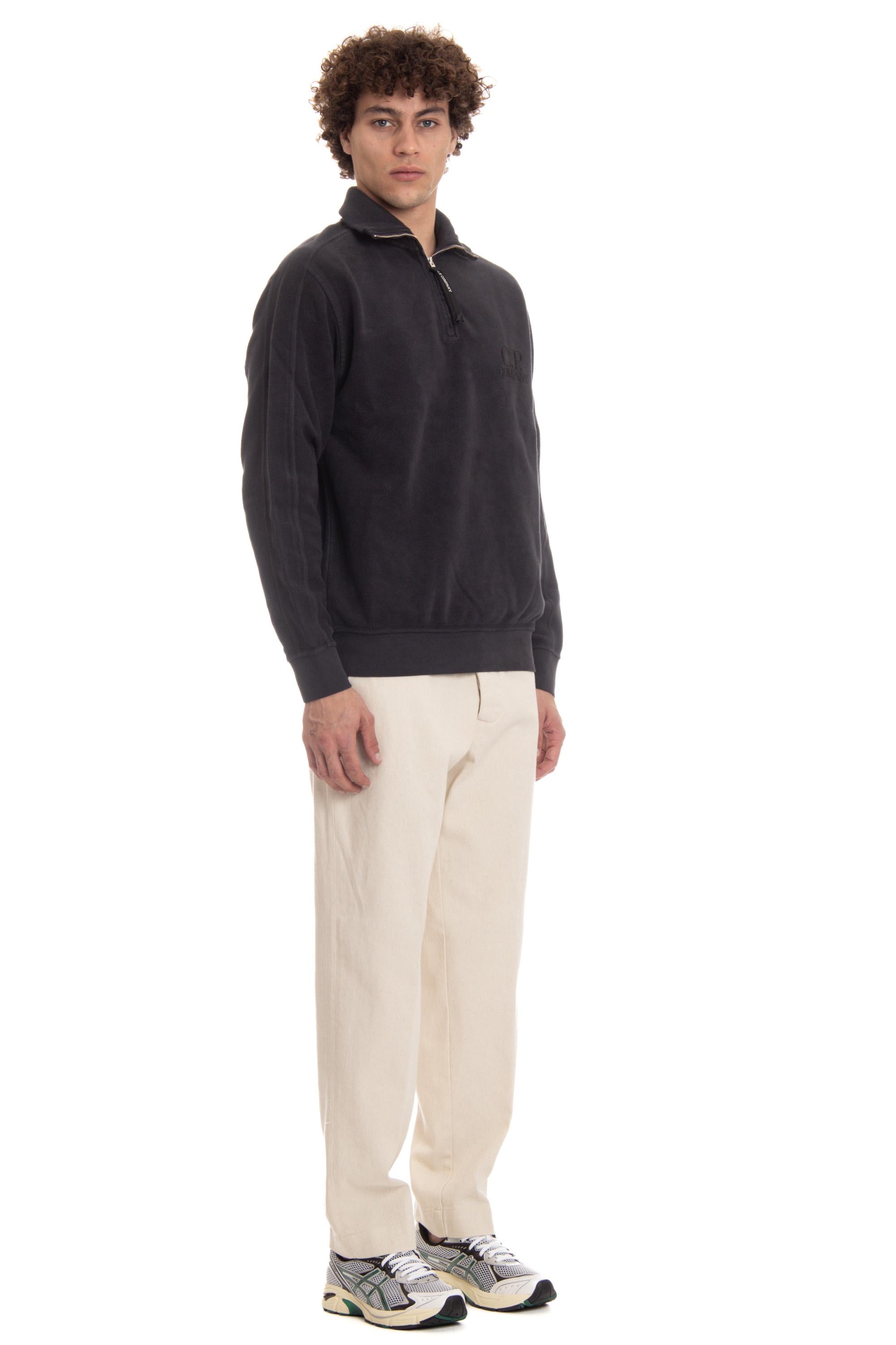 Felpa mezza zip in cotone brushed CMSS275A 006614G/2 995 CP Company 