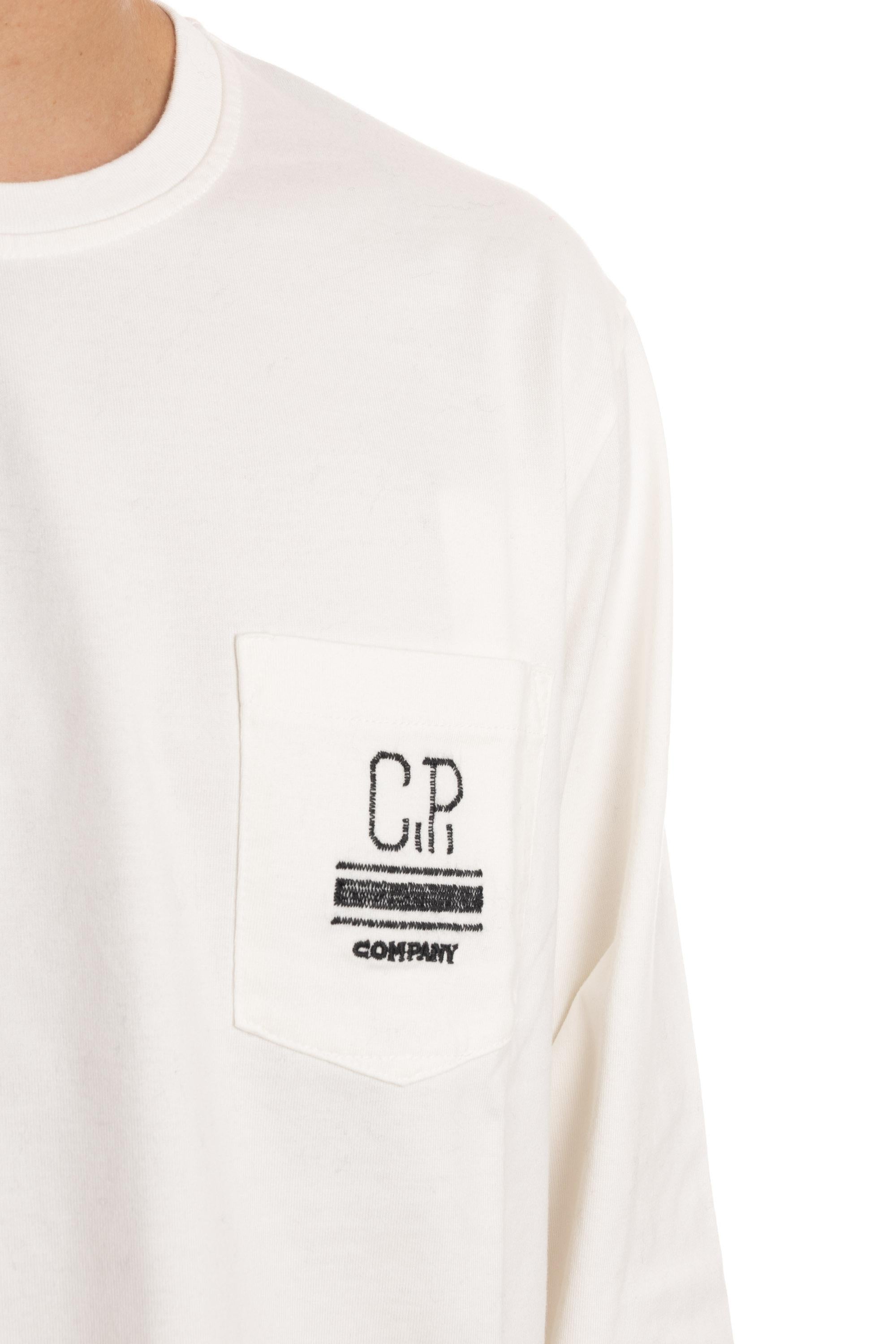 CP Company T-shirt manica lunga in cotone con taschino CMTS179A 006203W 103 
