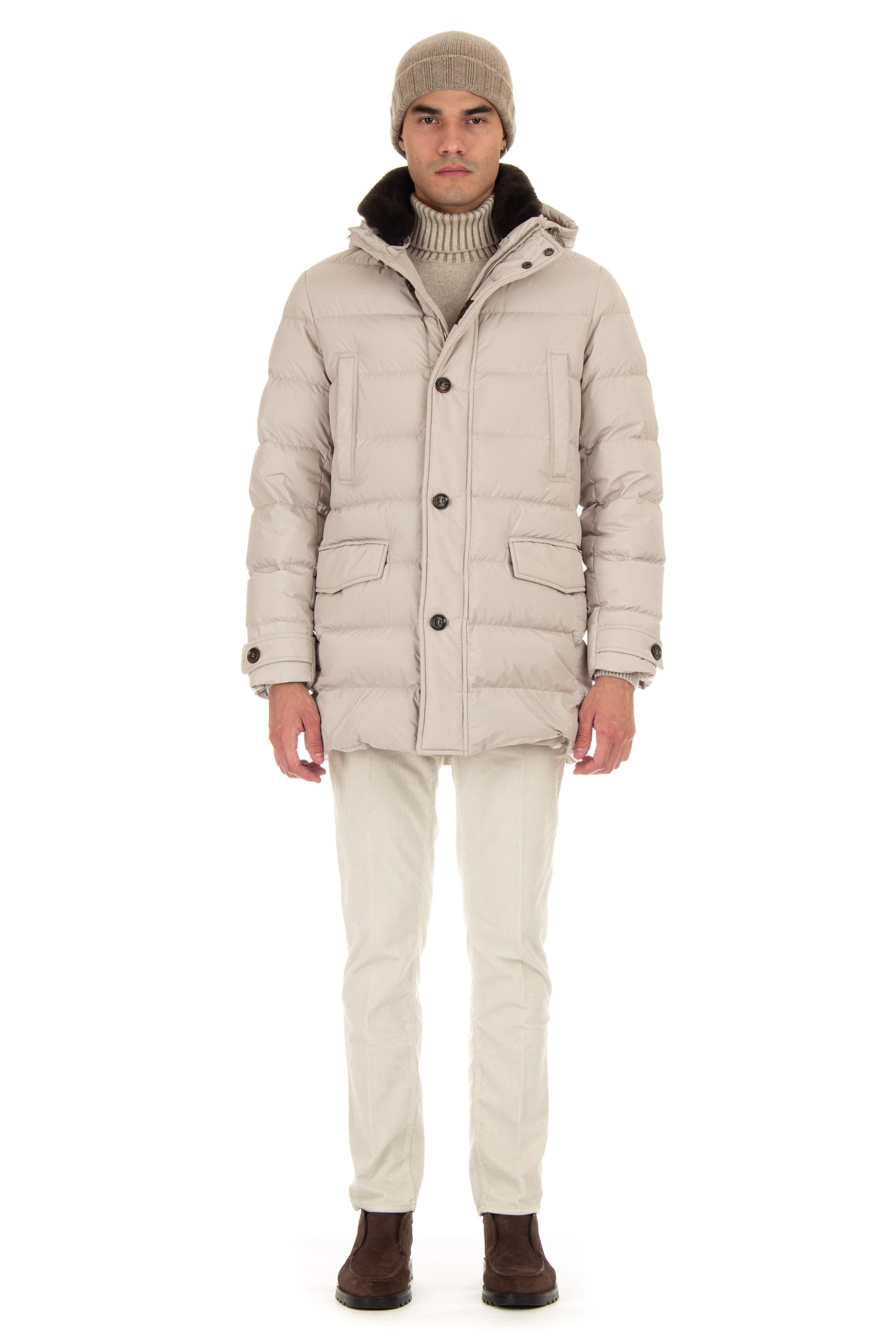 Moorer Piumino con cappuccio e collo in castoro mod. saturno-stp SATURNO-STP U0102 