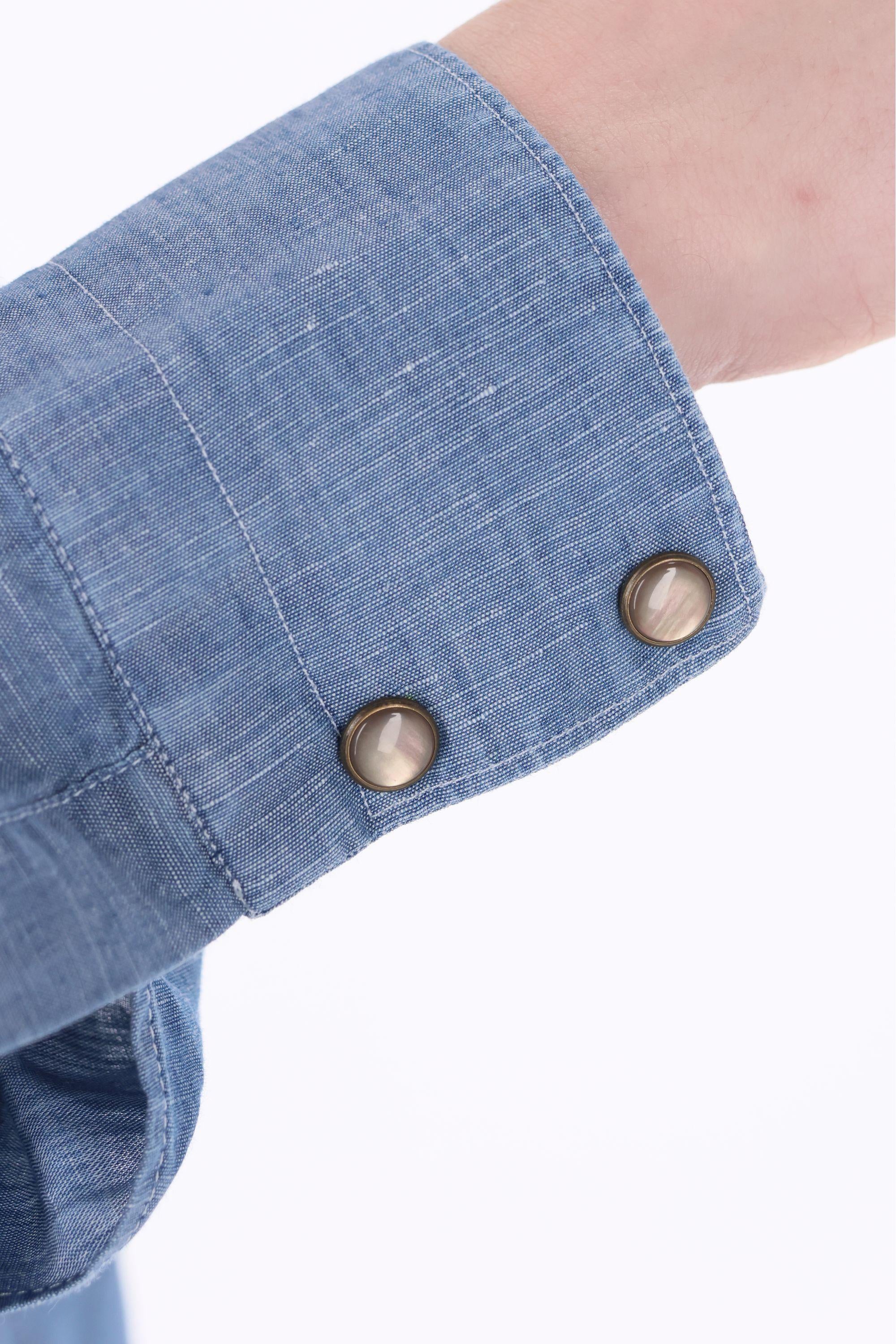 Camicia in denim modello texano linea Dandylife WSU13P2047252.U 0001 Barba 