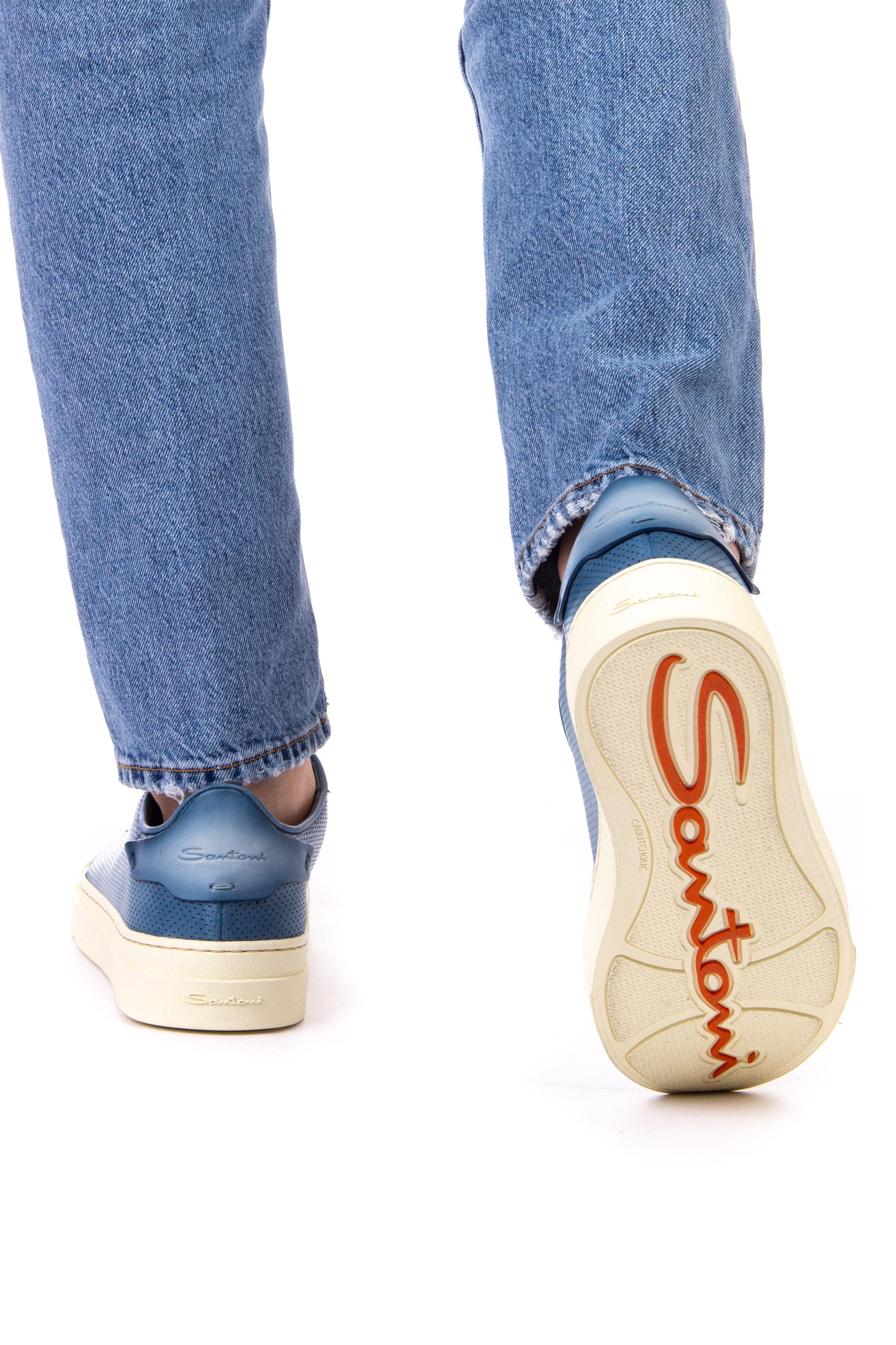 Sneaker gloria in pelle traforata MBGT21651LAREFGO/3 V18 Santoni 