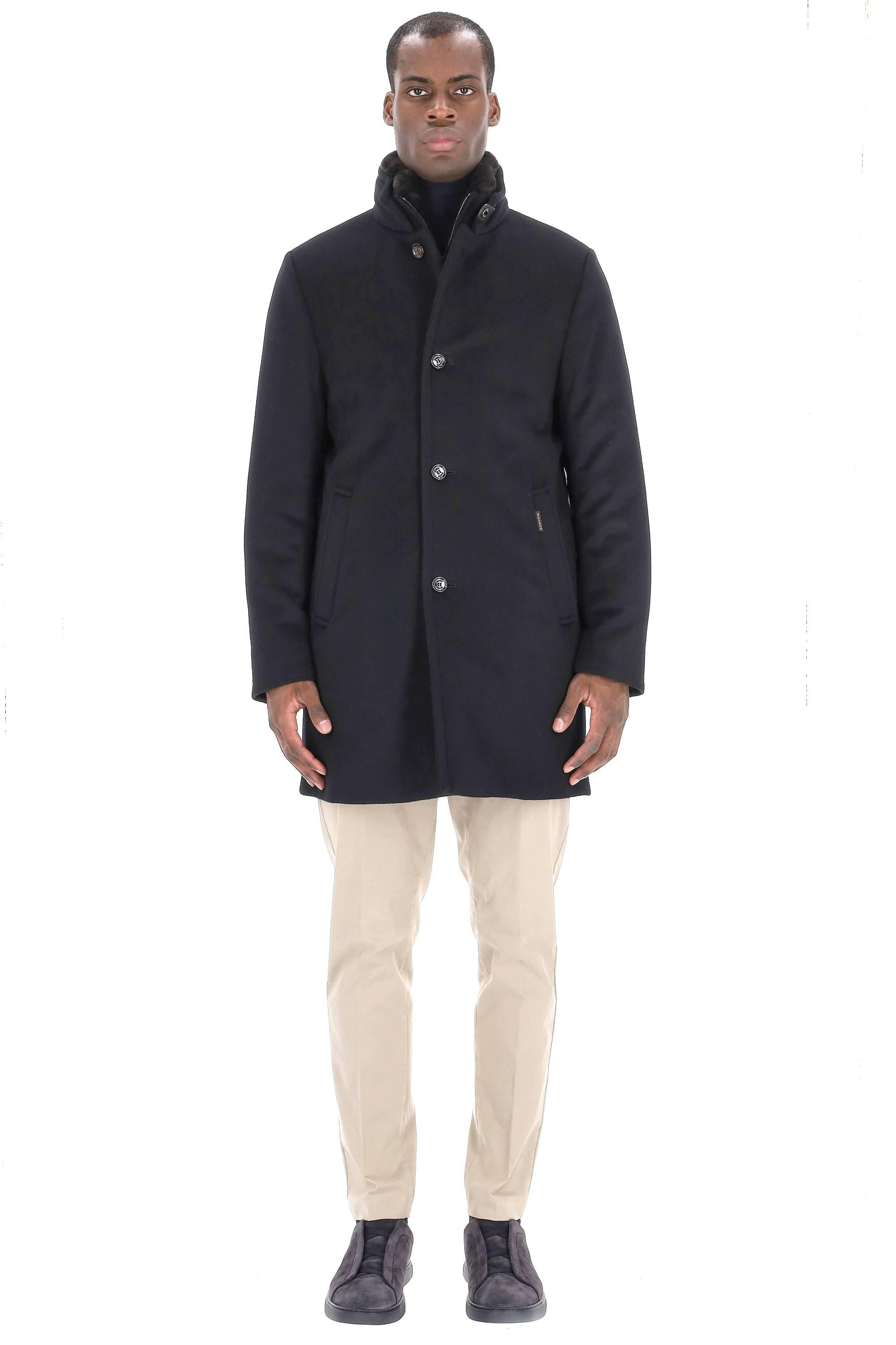 Moorer Cappotto lana-cashmere collo in pelliccia mod. Bond-fur-LE BOND FUR LE U0497 