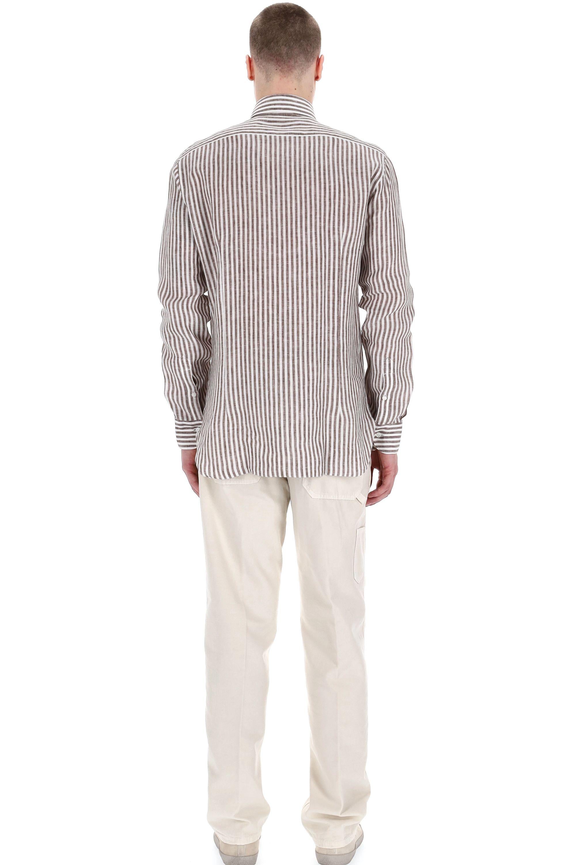Camicia sartoriale bacchettata in lino linea Dandylife LIU13P0147066.U 0006 Barba 