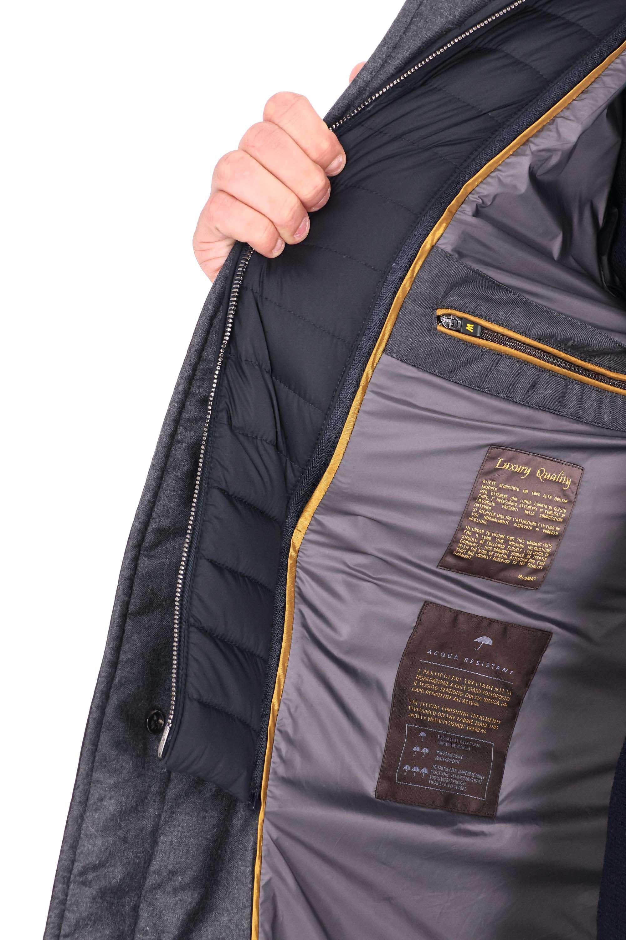 Moorer Piumino lungo con zip e bottoni modello Calandri-Kn CALANDRI-KN U0402 