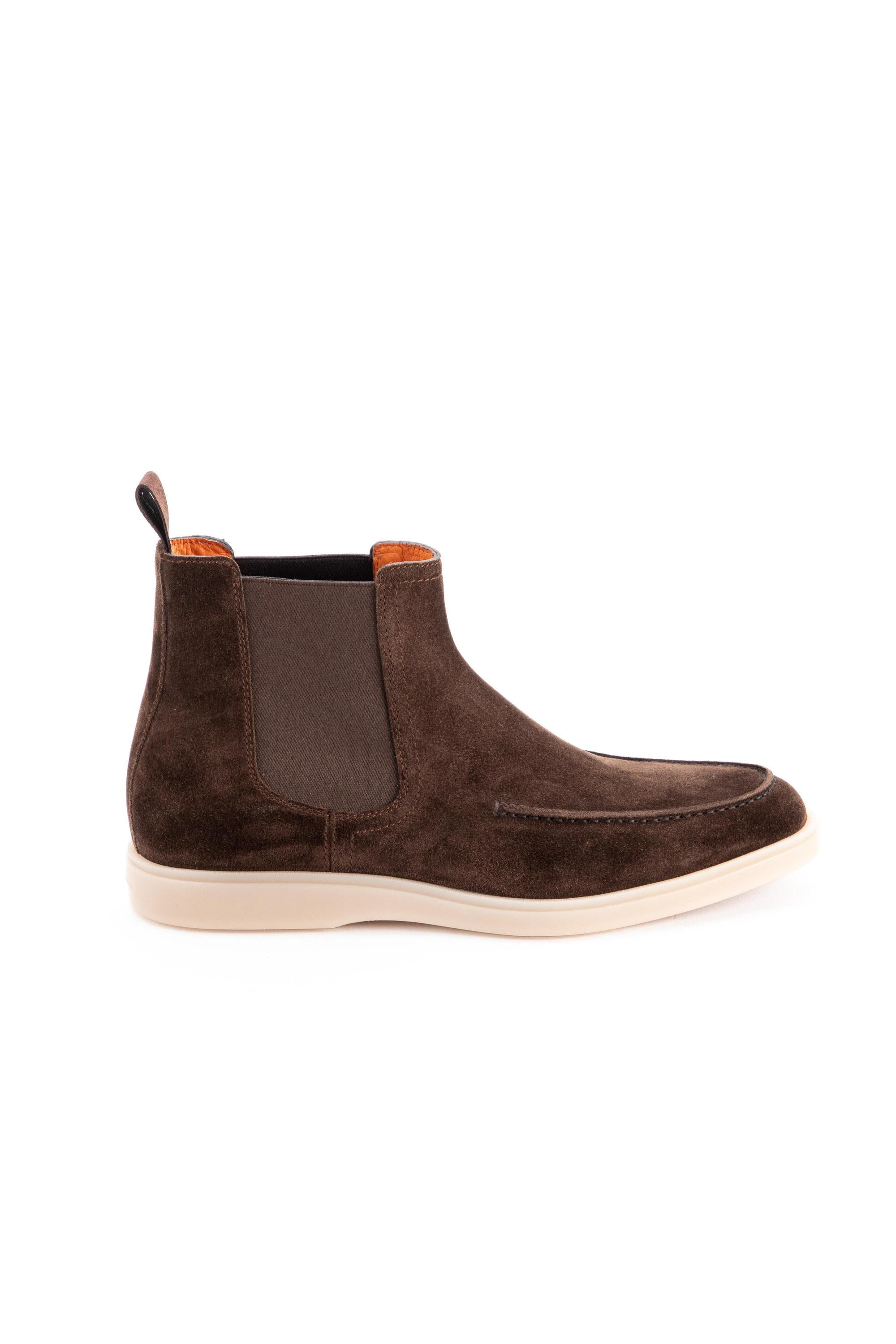 Stivaletto in camoscio con fondo in gomma antiscivolo MGDT17690TAAESVU T50 Santoni 