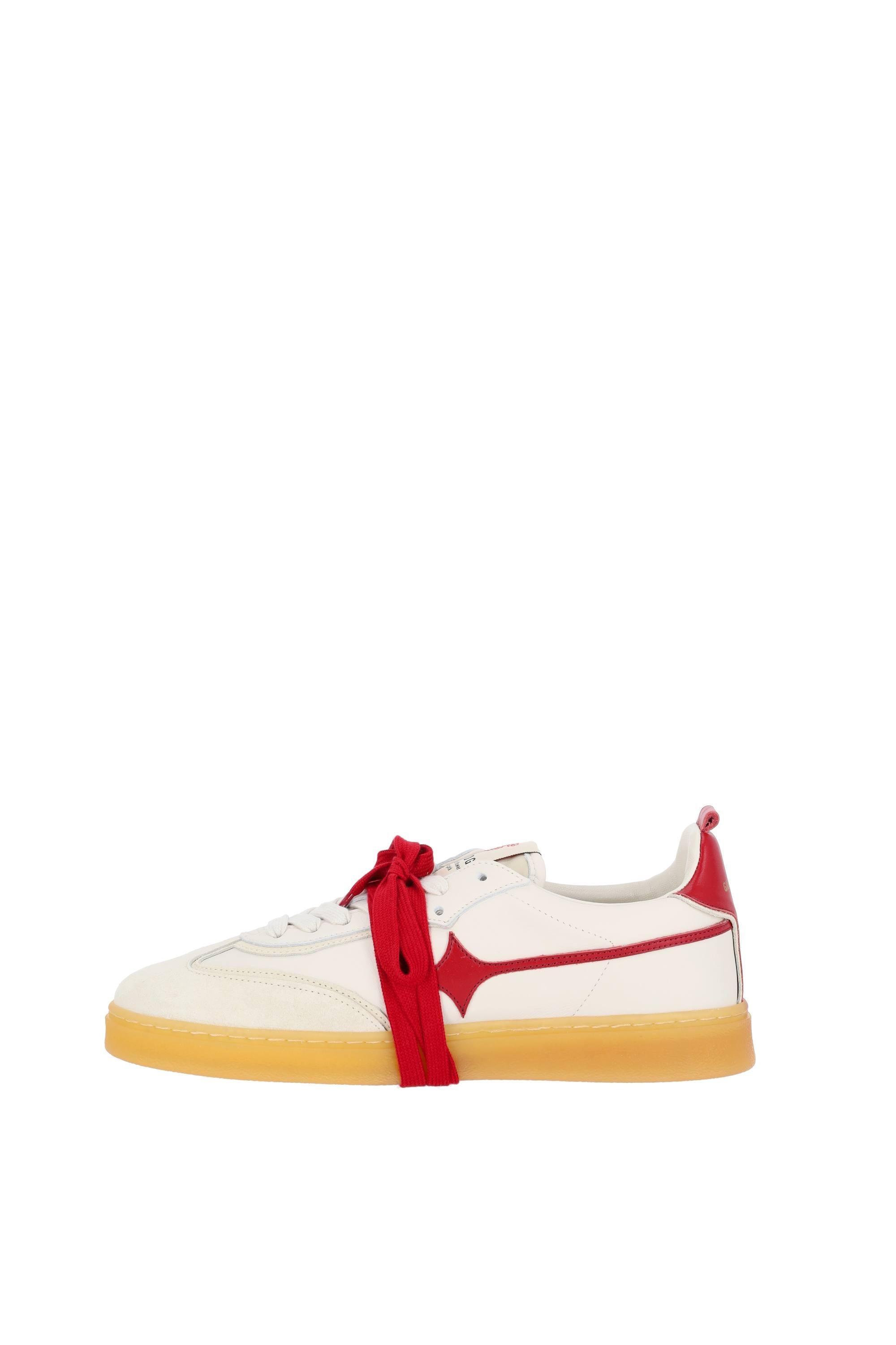 Garden of God Sneaker in pelle e camoscio con dettagli rosso mod. Earth EARTH/2 WHITE/DARK RED 