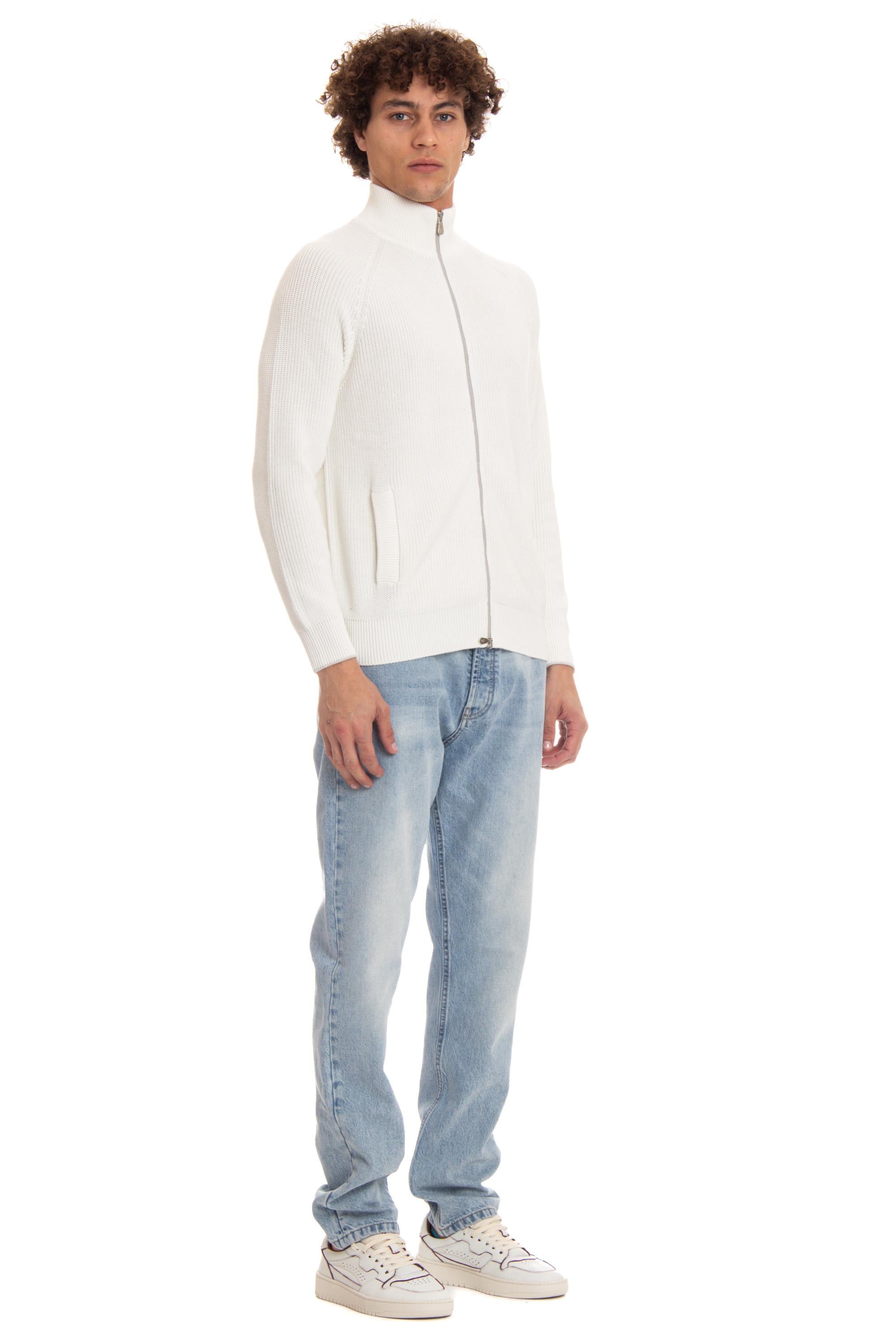 Cardigan full zip in cotone a costine M2874656 C0312 Brunello Cucinelli 