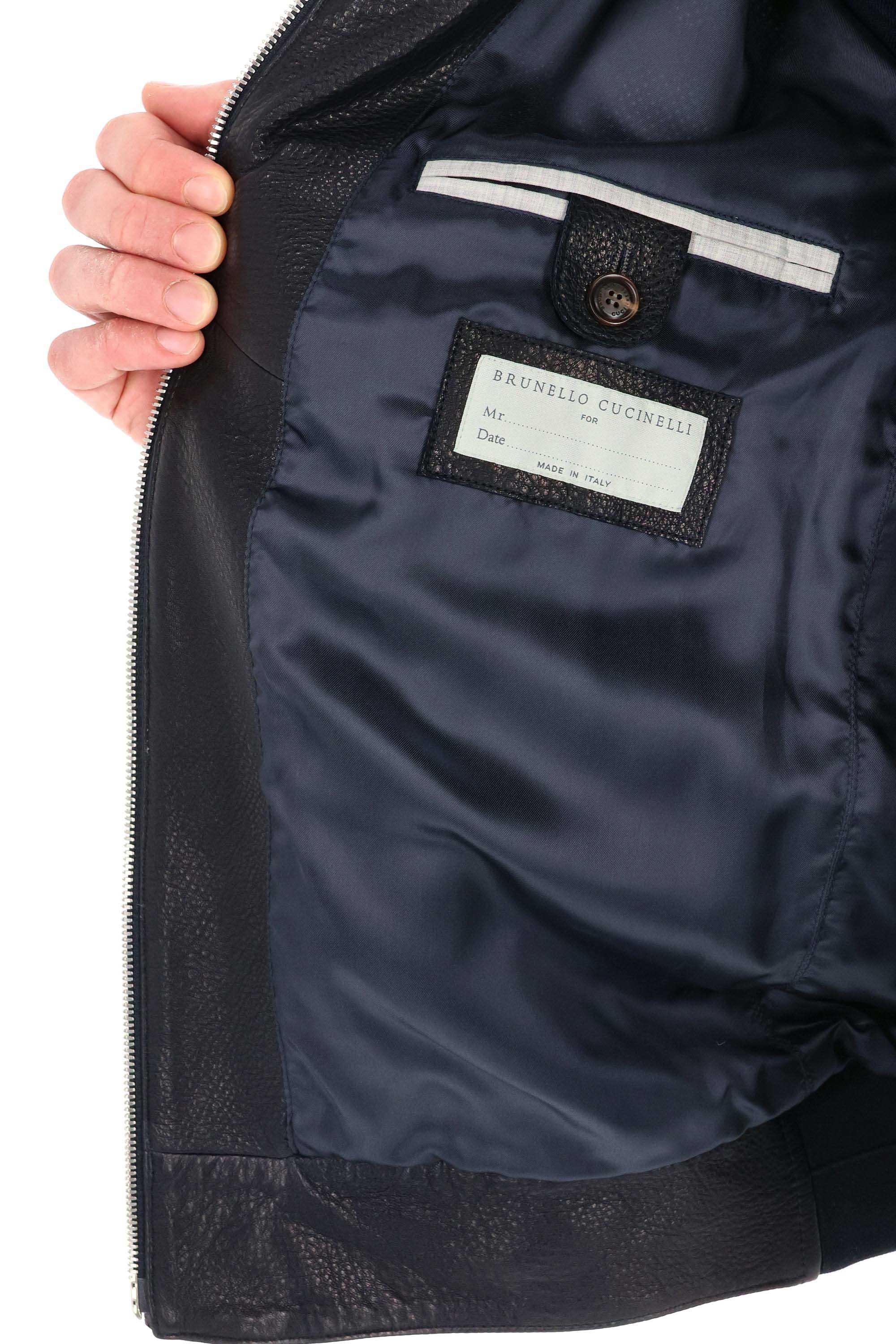 Giubbino bomber in pelle traforata MPMUF1928 C8410 Brunello Cucinelli 