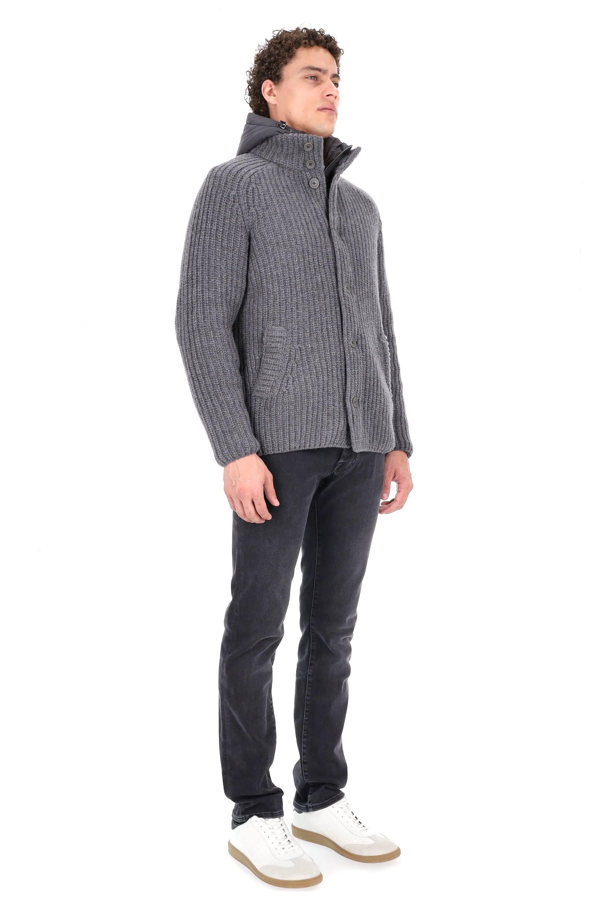 Herno Giubbotto in lana vergine punto pannocchia MC000150U-70016 9460 
