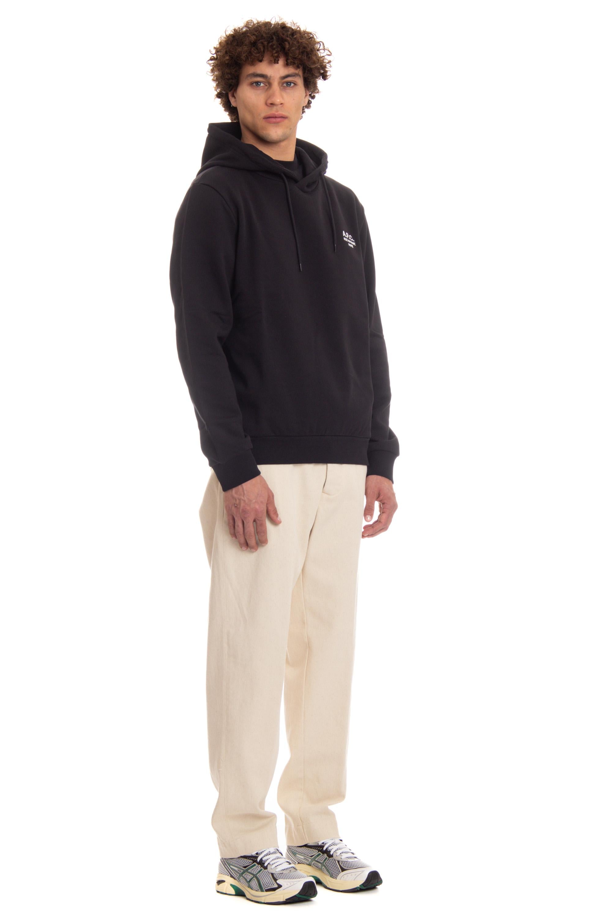 A.P.C. Felpa girocollo in cotone Rue Madame COHBV-M27913/2 TZC NOIR/BLANC 