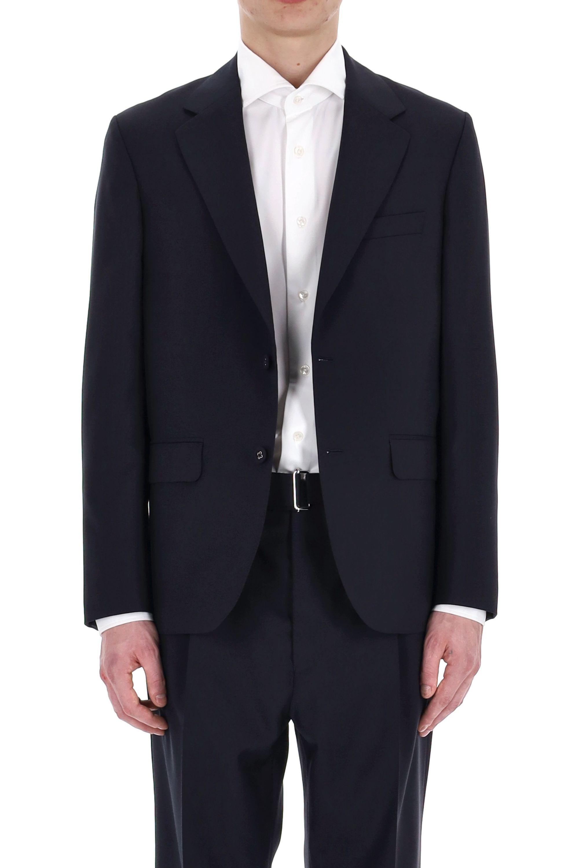 Officine Générale Giacca in lana monopetto modello Kent MTLG400 DARK NAVY 